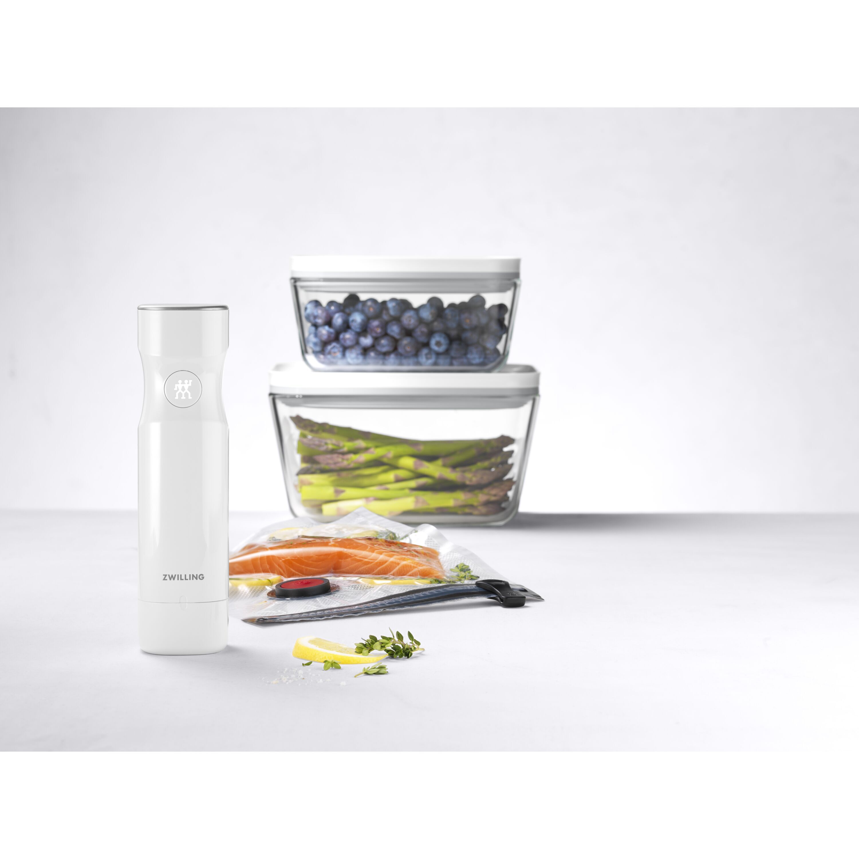 ZWILLING        Fresh & Save                Vakuum Starter Set, Glas / M/L, 7-tlg, Weiß