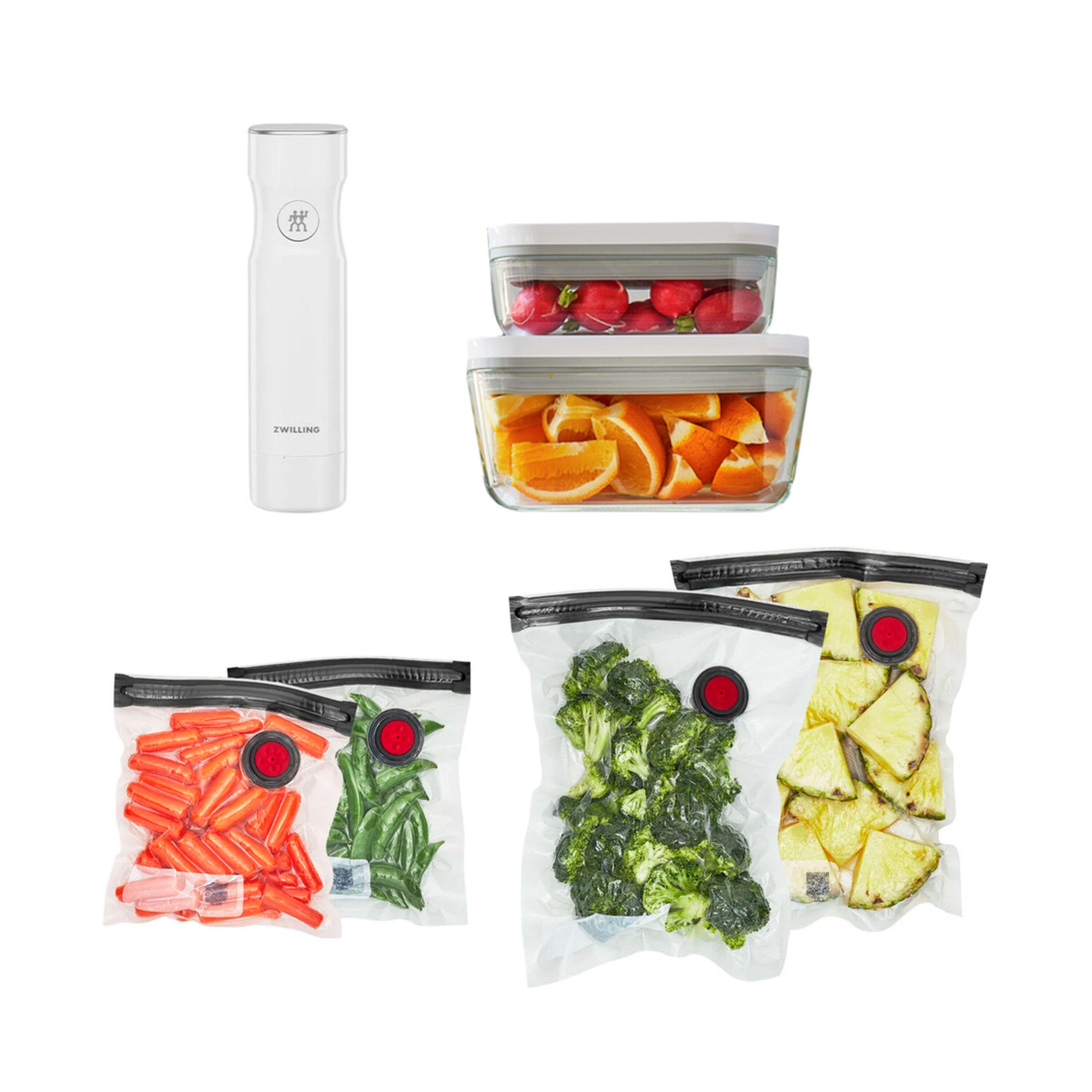 ZWILLING        Fresh & Save                Vakuum Starter Set, Glas / S/M, 7-tlg, Weiß