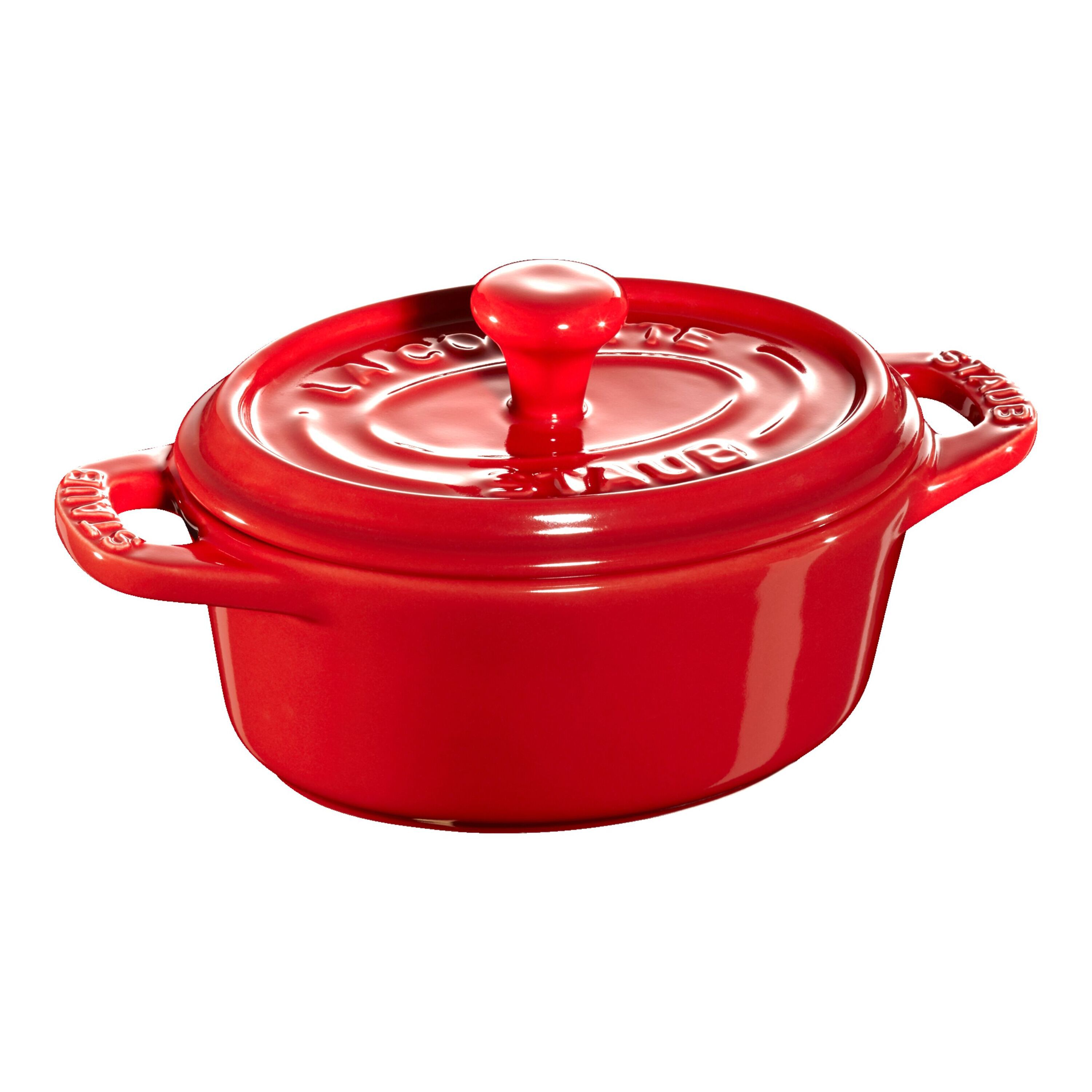Staub        Ceramique                Mini Cocotte 11 cm, oval, Kirsch-Rot, Keramik