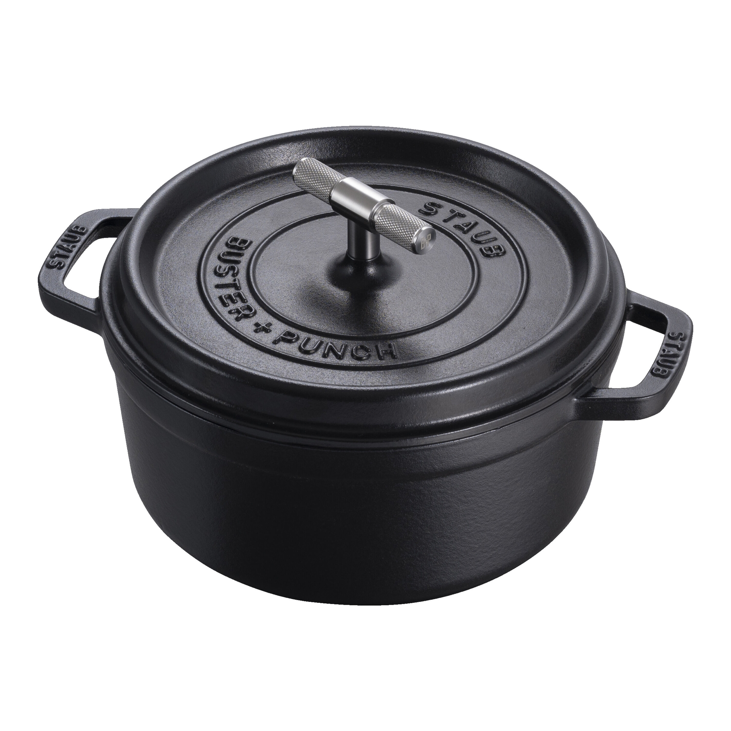 Staub        La Cocotte                Cocotte Buster+Punch 24 cm, rund, Schwarz, Gusseisen