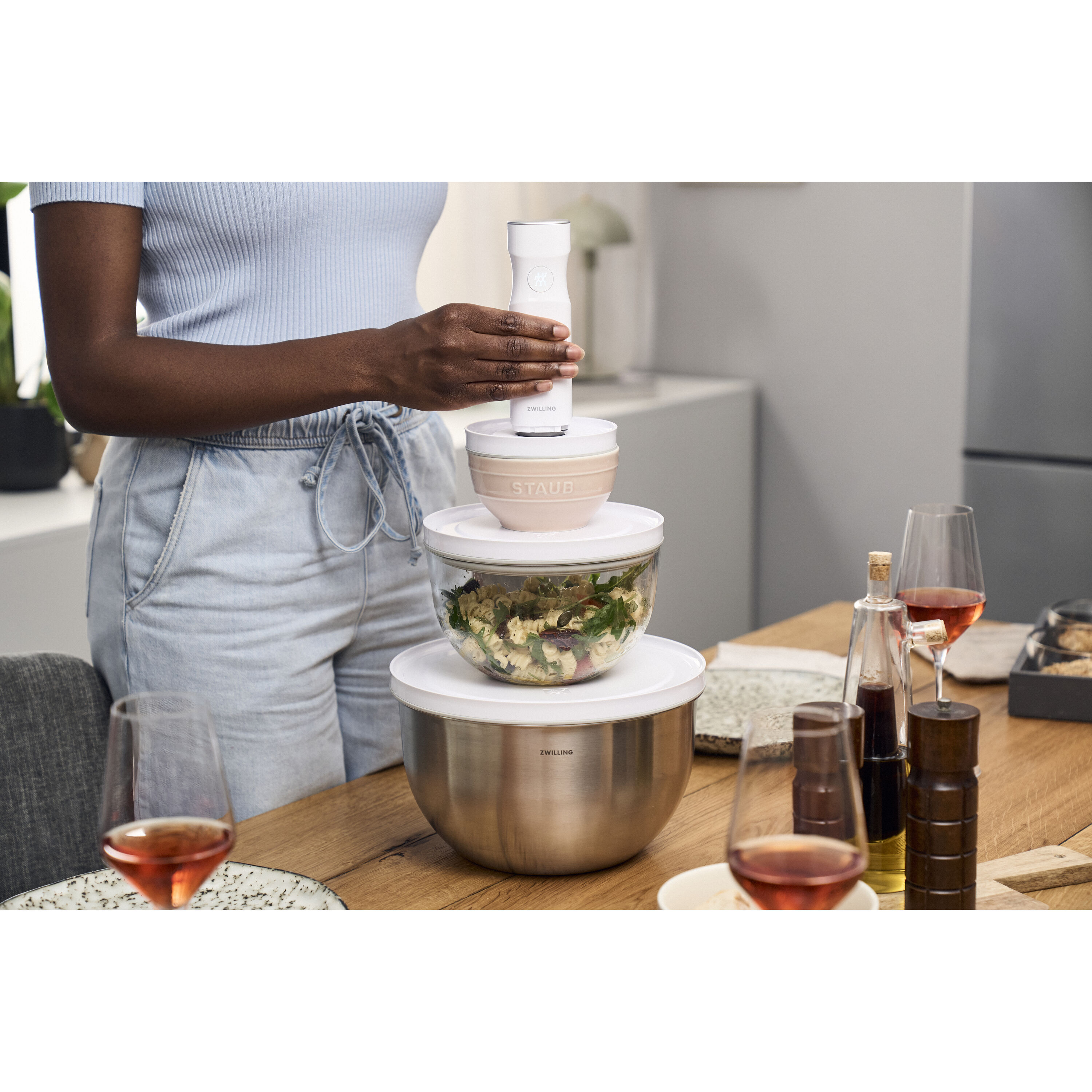ZWILLING        Fresh & Save BOWLS                Schüssel Set mit Vakuumdeckeln/6-Teilig, 12cm/Eukalyptus
