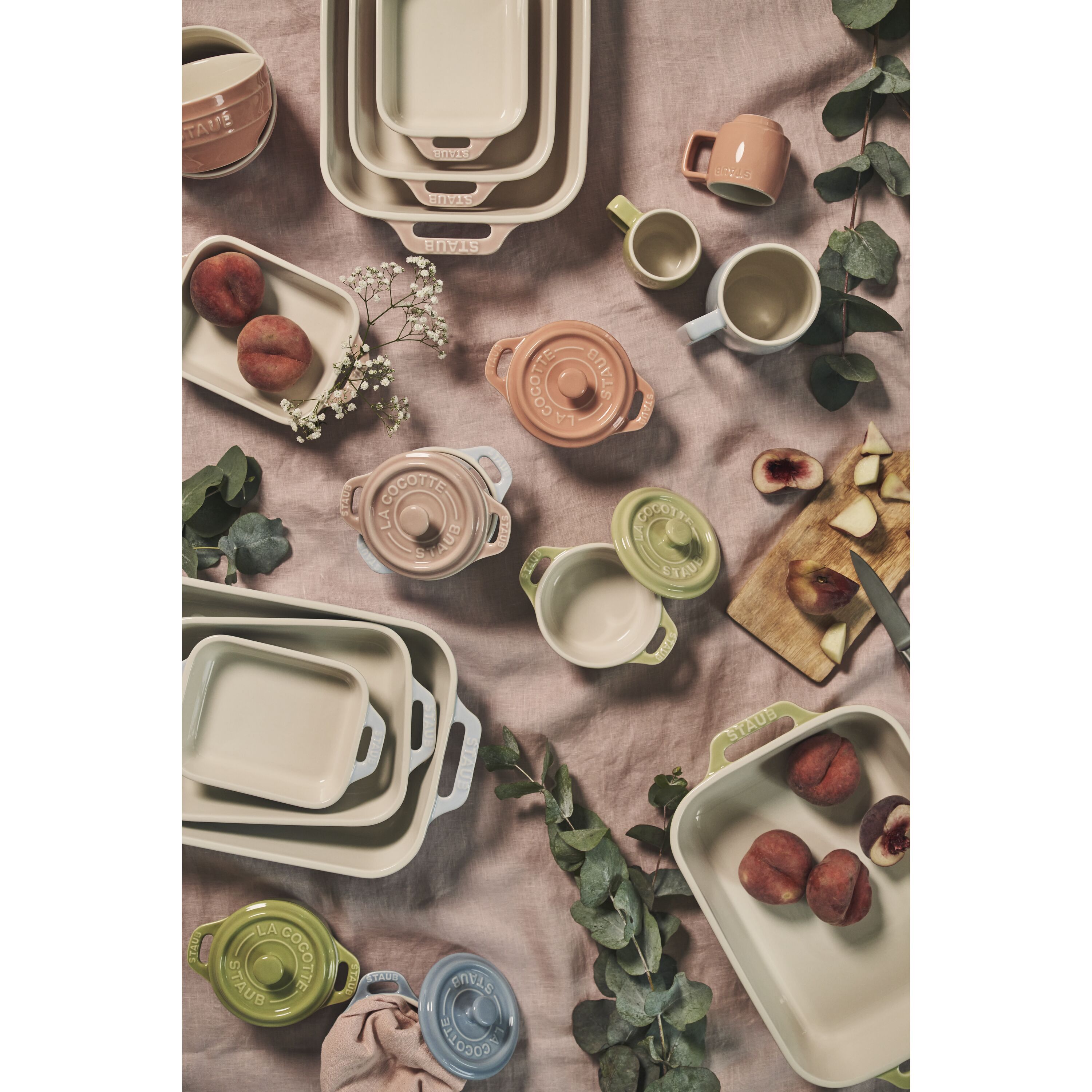 Staub        Ceramique                Ofenformenset 2-tlg, rechteckig, Hellgrün, Keramik