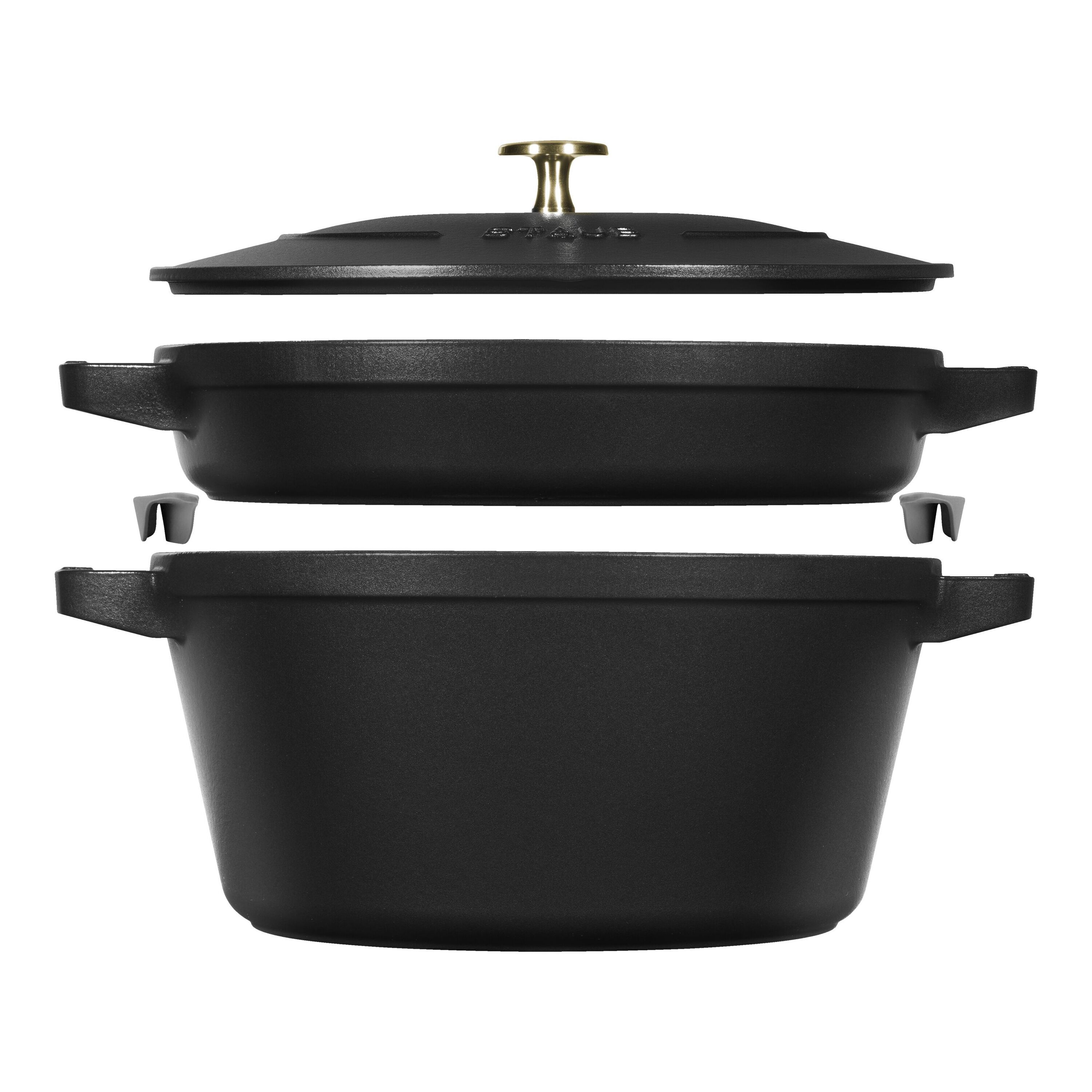 Staub        Stackable Set                Kochtopfset 2-tlg, rund, Schwarz, Gusseisen