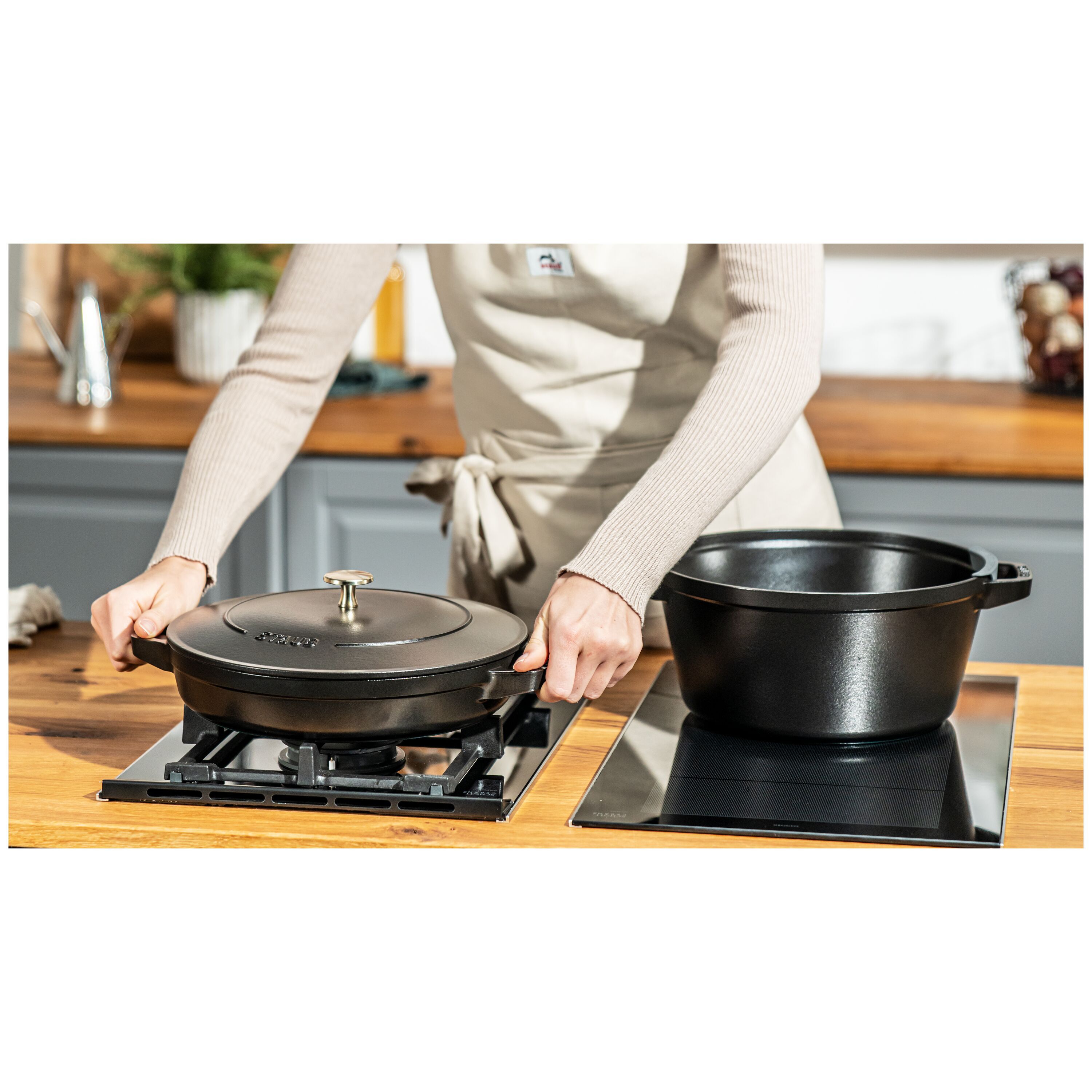 Staub        Stackable Set                Kochtopfset 2-tlg, rund, Schwarz, Gusseisen