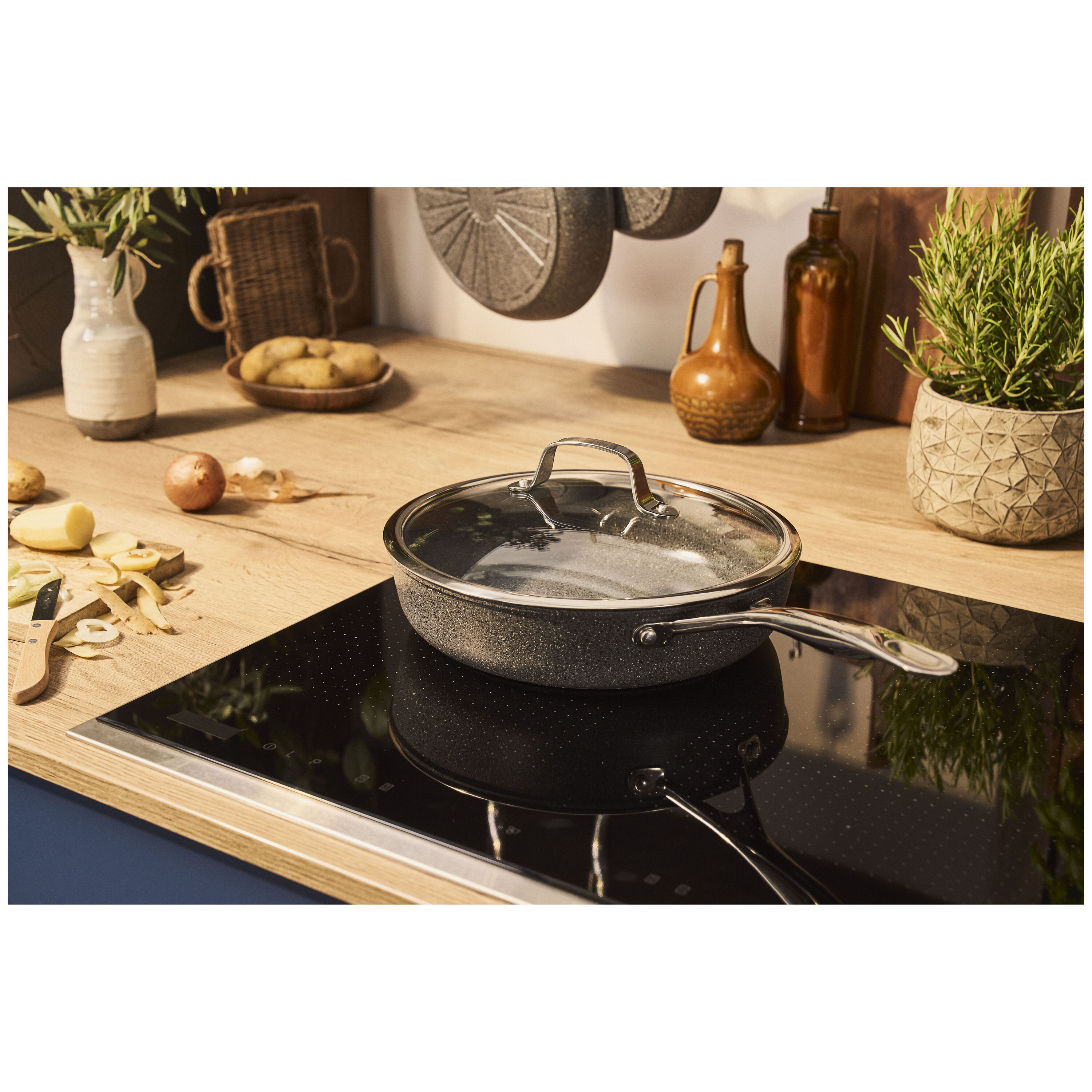 BALLARINI        Salina                Schmorpfanne mit Deckel, 28 cm, Aluminium, Titanverstärkte keramische Antihaftbeschichtung