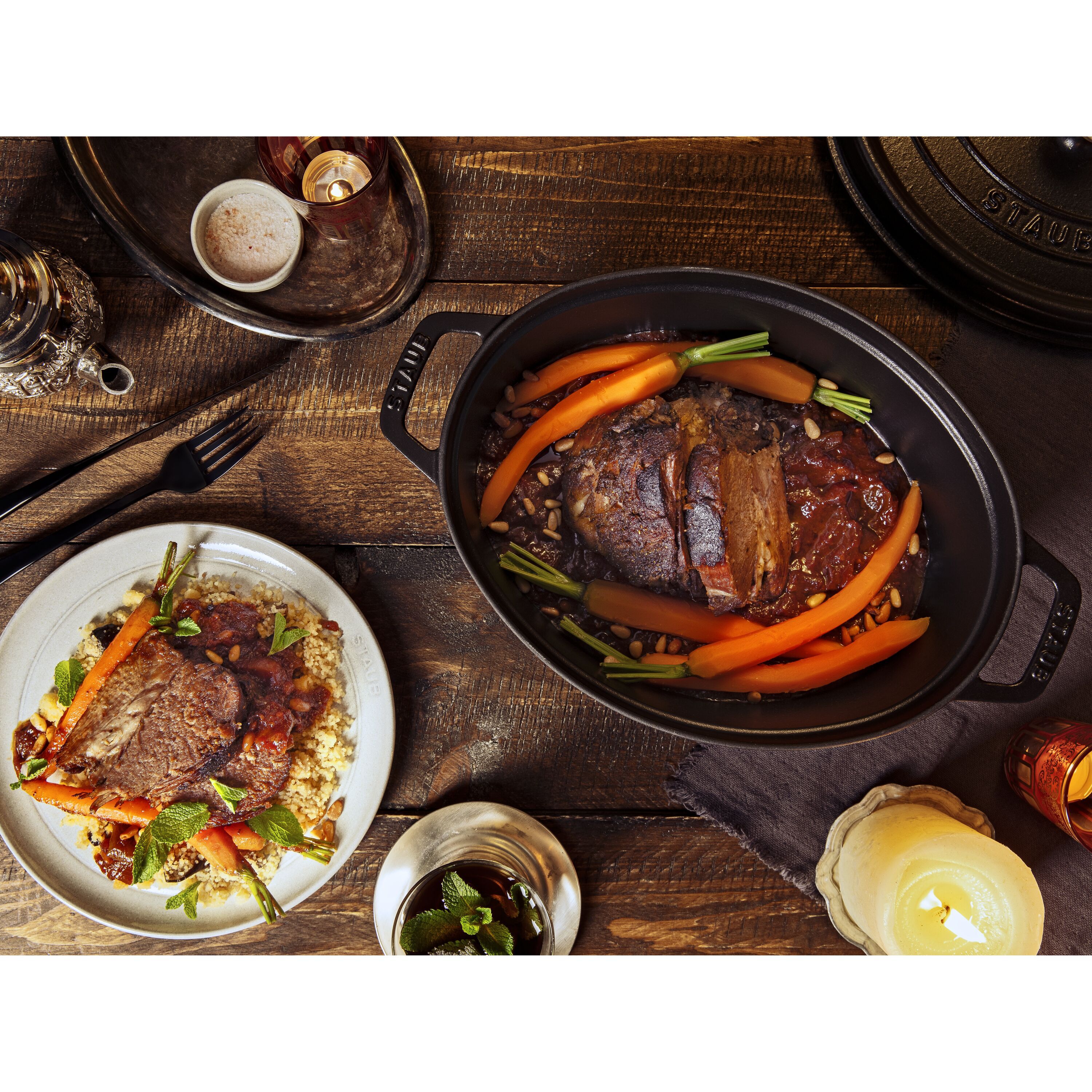 Staub        La Cocotte                Cocotte 33 cm, oval, Schwarz, Gusseisen