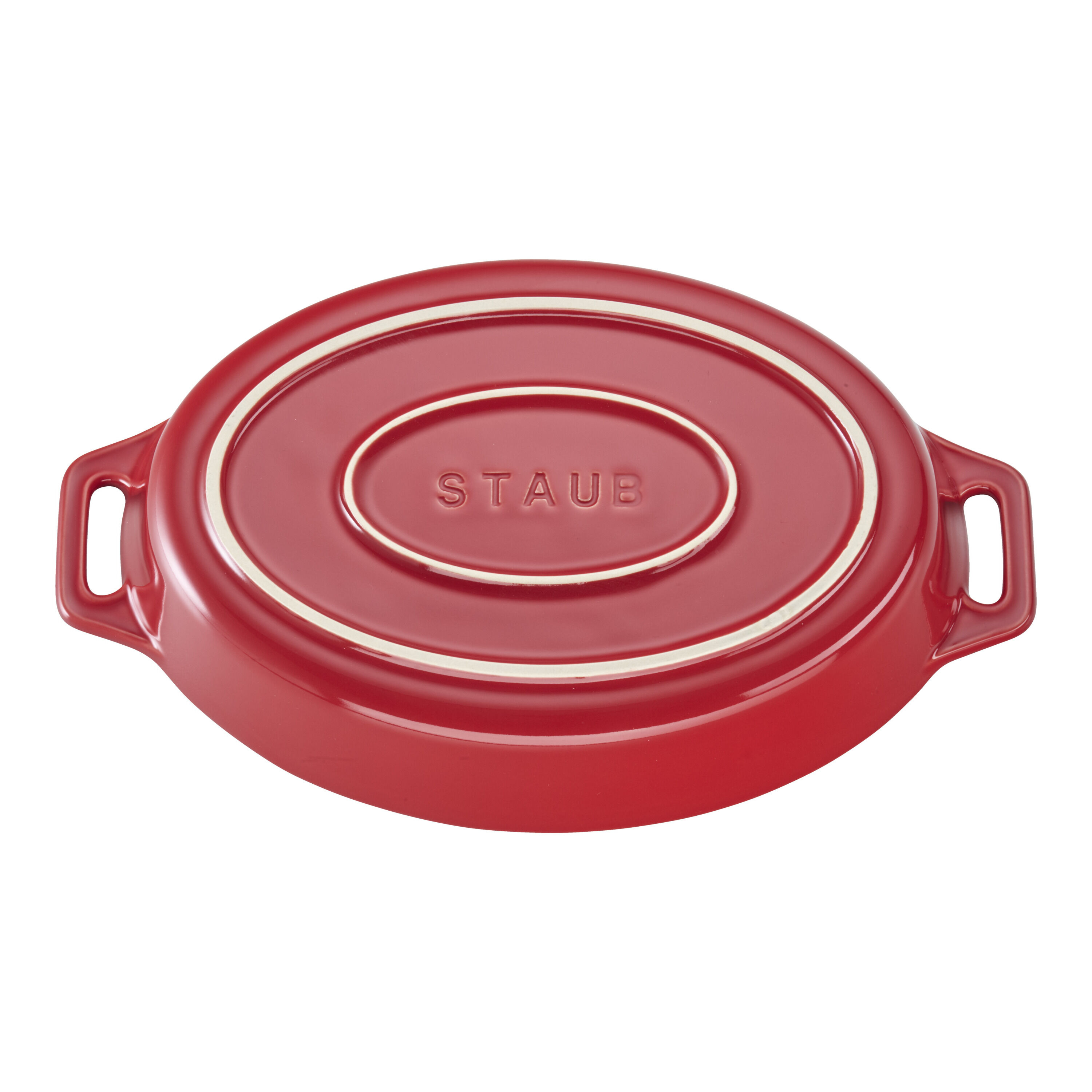 Staub        Ceramique                Auflaufform 29 cm, oval, Kirsch-Rot, Keramik