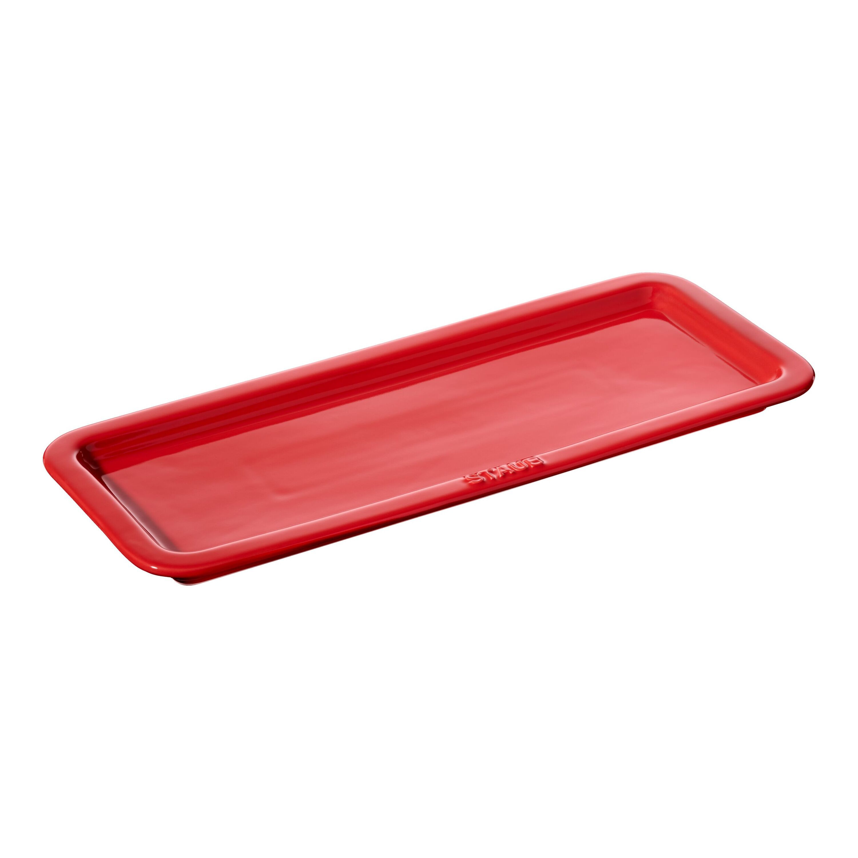 Staub        Ceramique                Servierteller 36 cm x 14 cm, rechteckig, Kirsch-Rot, Keramik