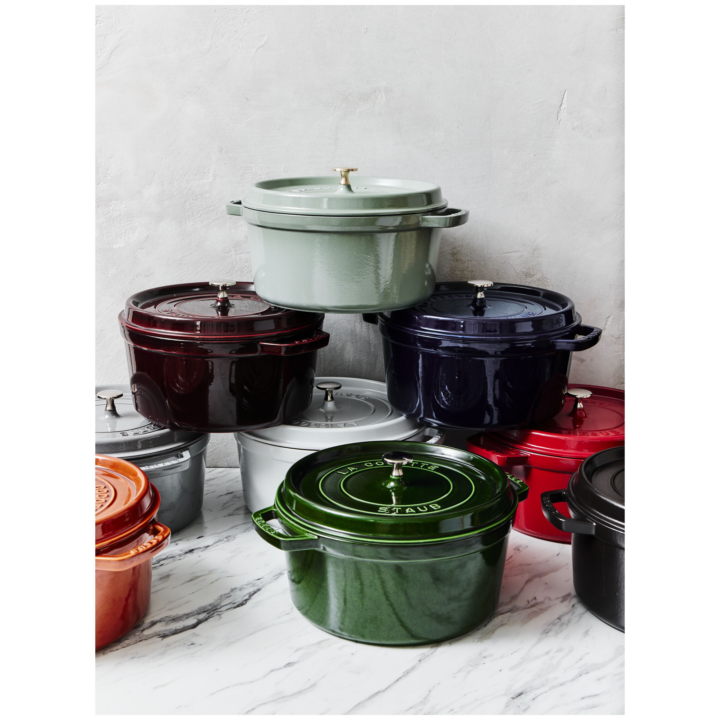 Staub        La Cocotte                Cocotte 26 cm, rund, Basilikum-Grün, Gusseisen