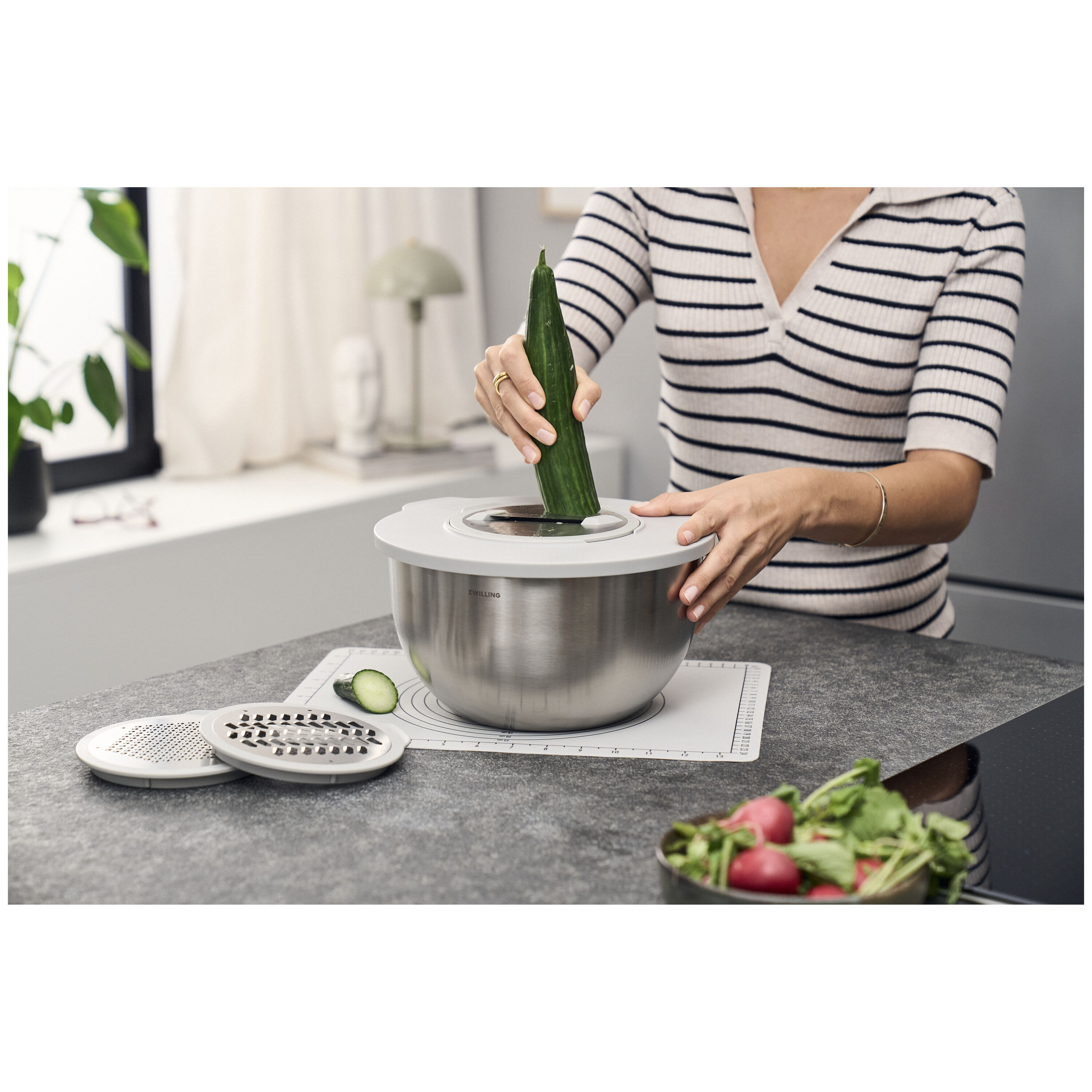 ZWILLING        Fresh & Save BOWLS                Vakuum Starter Set, Edelstahl / M/L, 9-tlg, Silber-Weiß