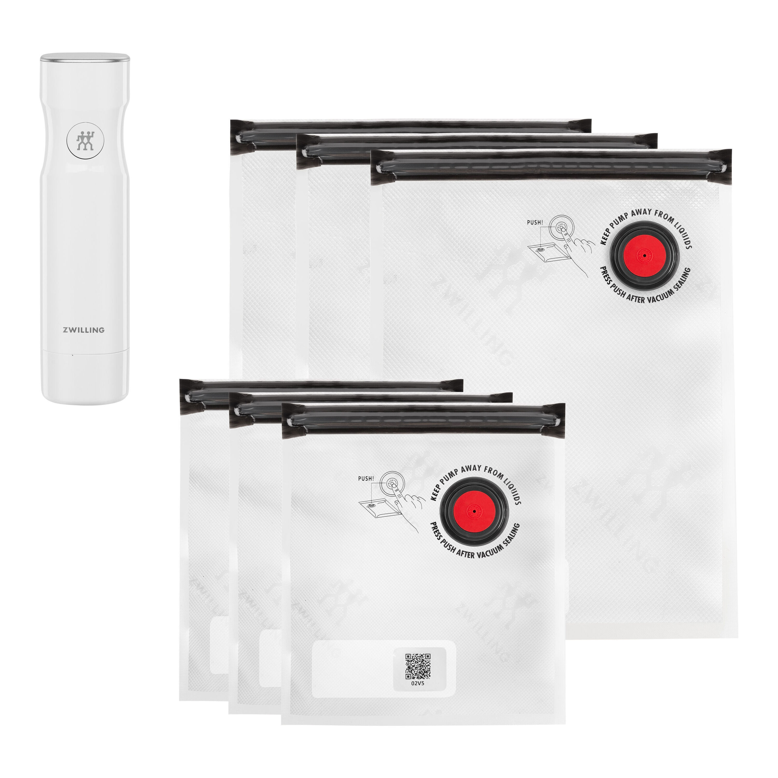 ZWILLING        Fresh & Save                Vakuum Pumpenset mit Ladekappe, S/M / 7-tlg, Weiß