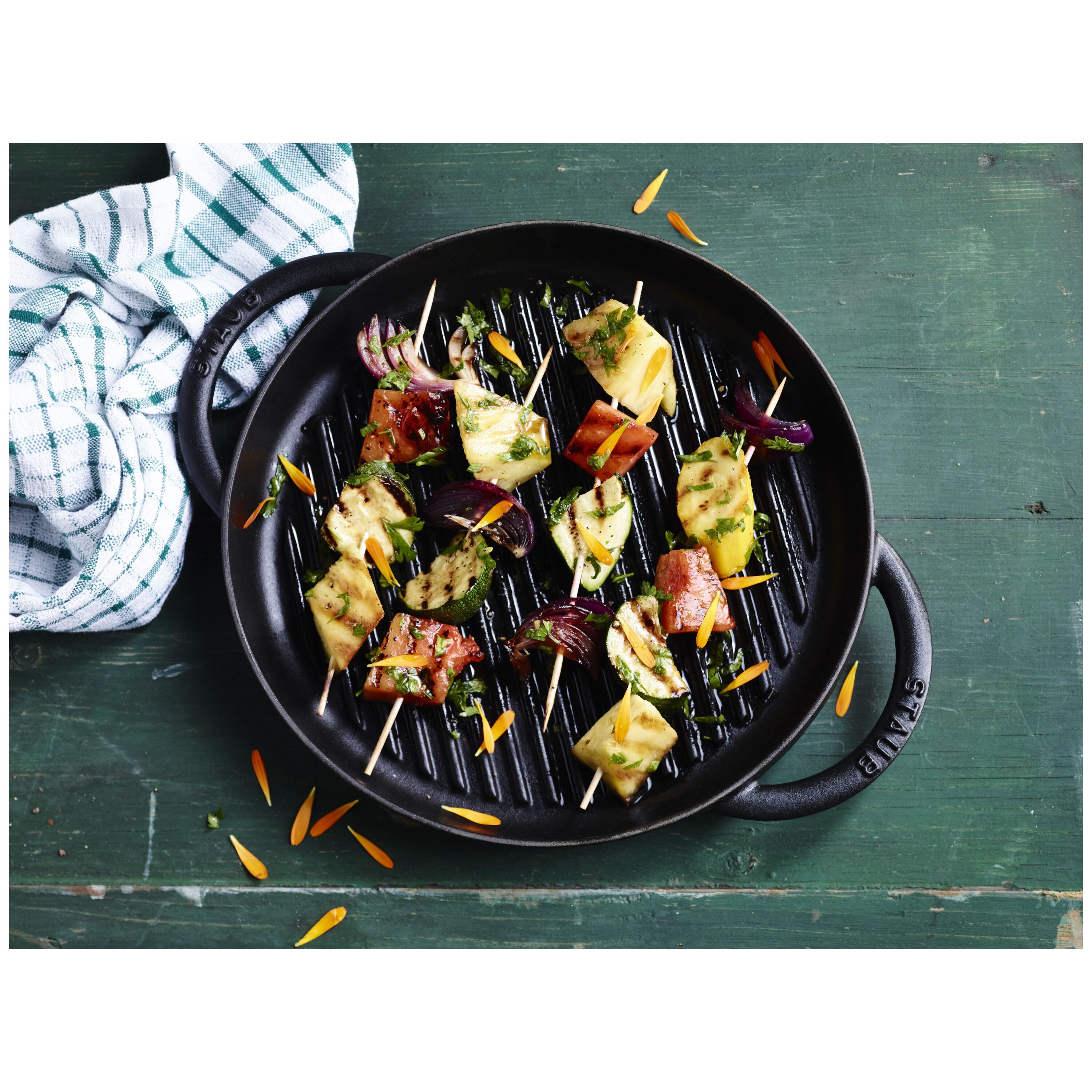 Staub        Grill Pans                Pure Grill 23 cm, rund, Schwarz, Gusseisen