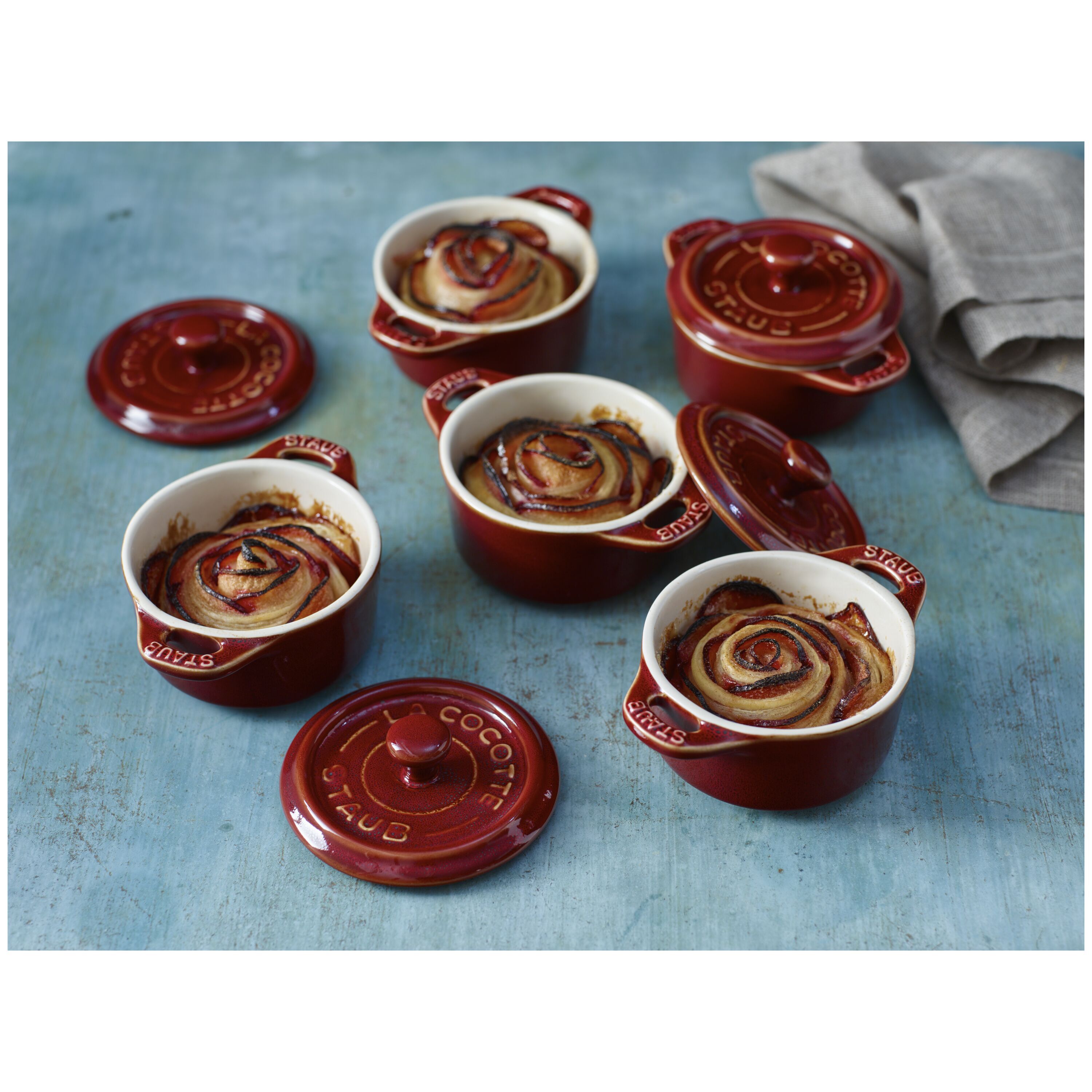 Staub        Ceramique                Mini Cocotte 10 cm, rund, Antik-Kupfer, Keramik