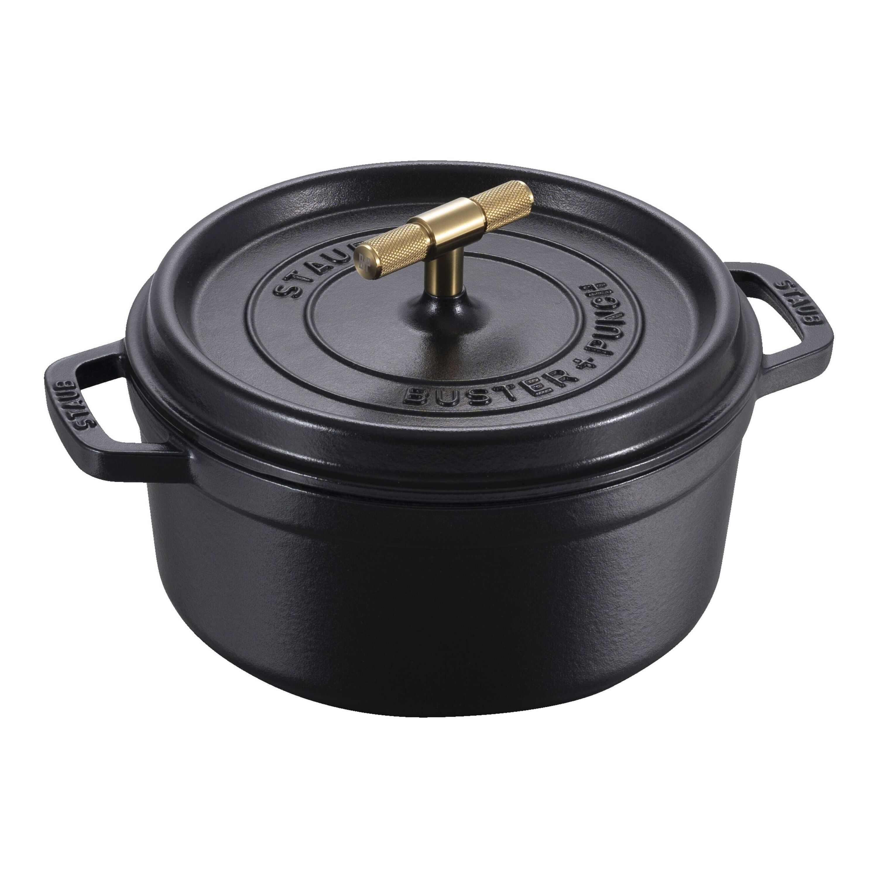Staub        La Cocotte                Cocotte Buster+Punch 24 cm, rund, Schwarz, Gusseisen