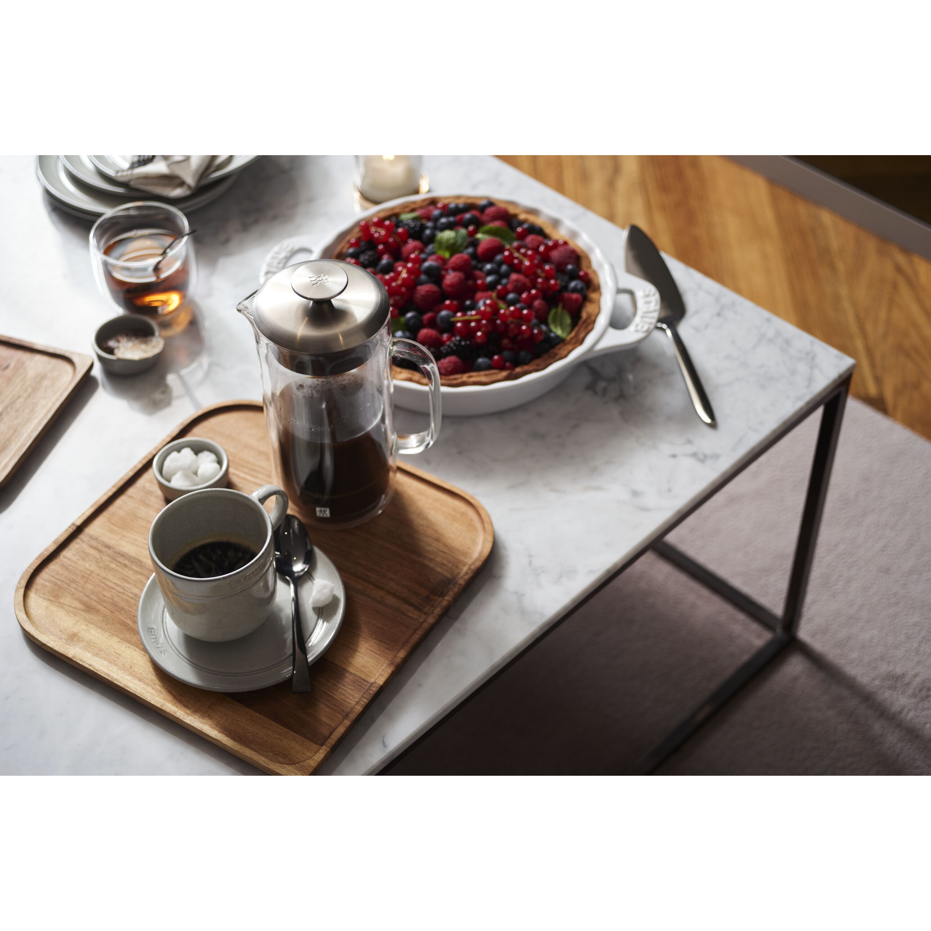 Staub        Ceramique                Tarte-Form 24 cm, rund, Weiß, Keramik