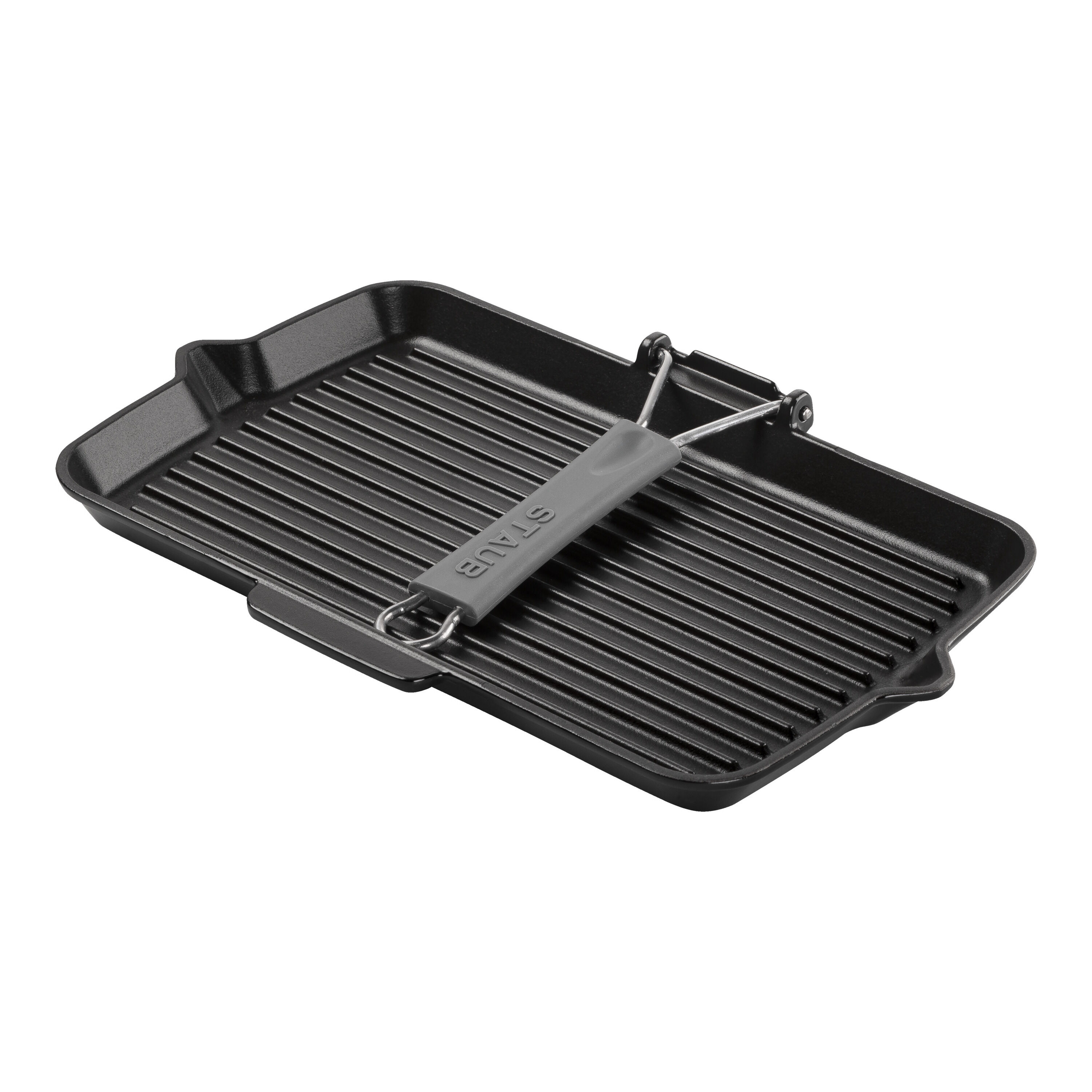 Staub        Grill Pans                Grillpfanne mit Ausgießnase 34 x 21 cm, rechteckig, Schwarz, Gusseisen