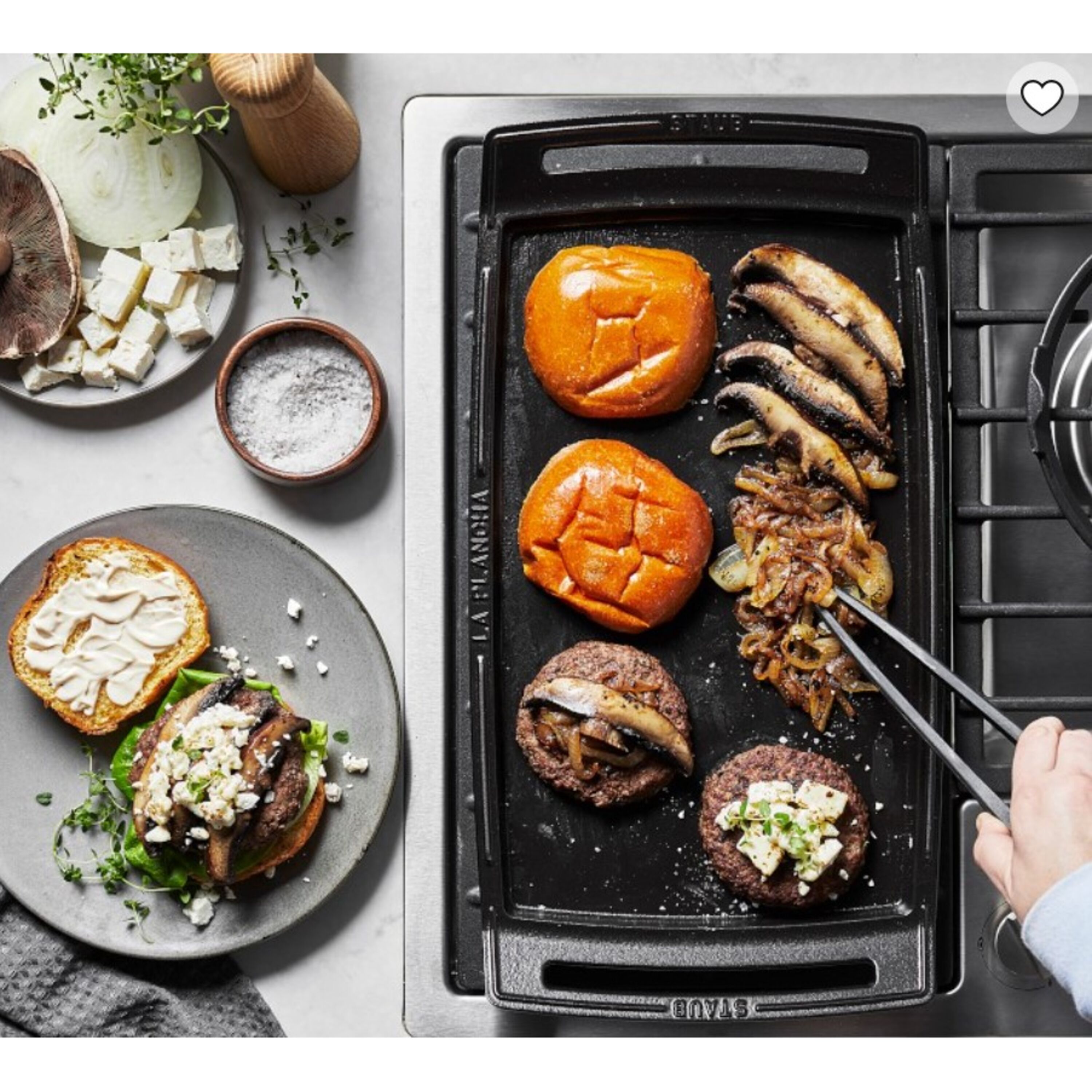 Staub        Pans                Plancha 48 cm x 25 cm, rechteckig, Schwarz, Gusseisen