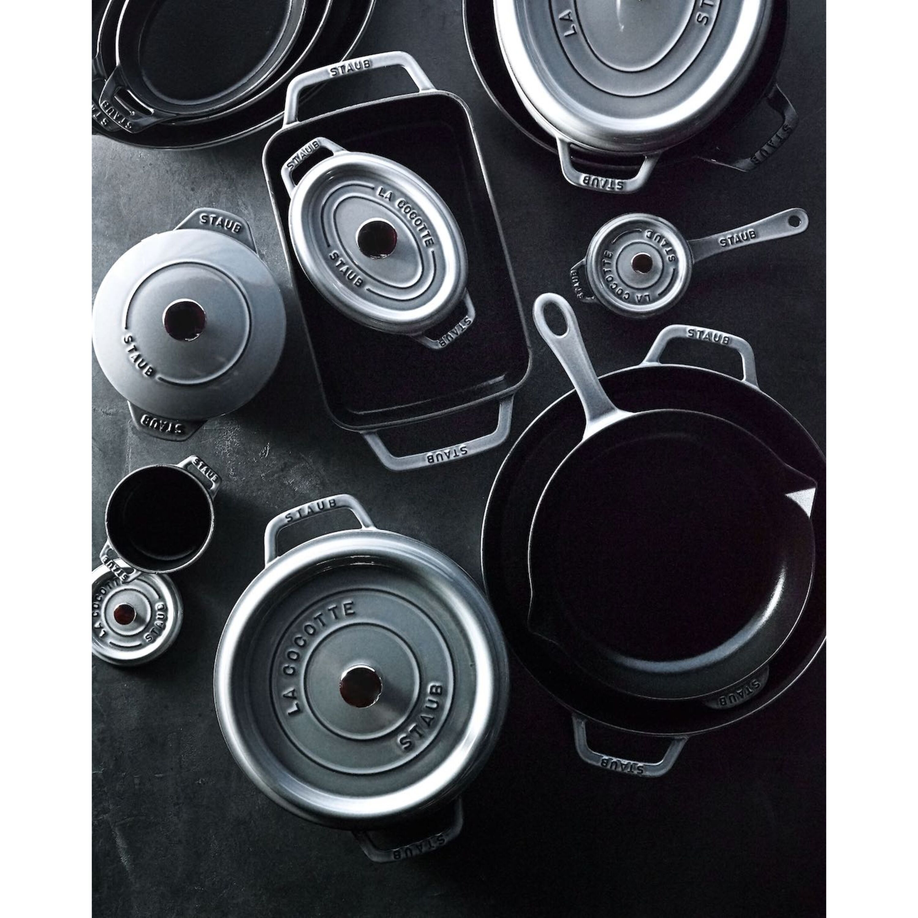 Staub        La Cocotte                Cocotte 34 cm, rund, Graphit-Grau, Gusseisen