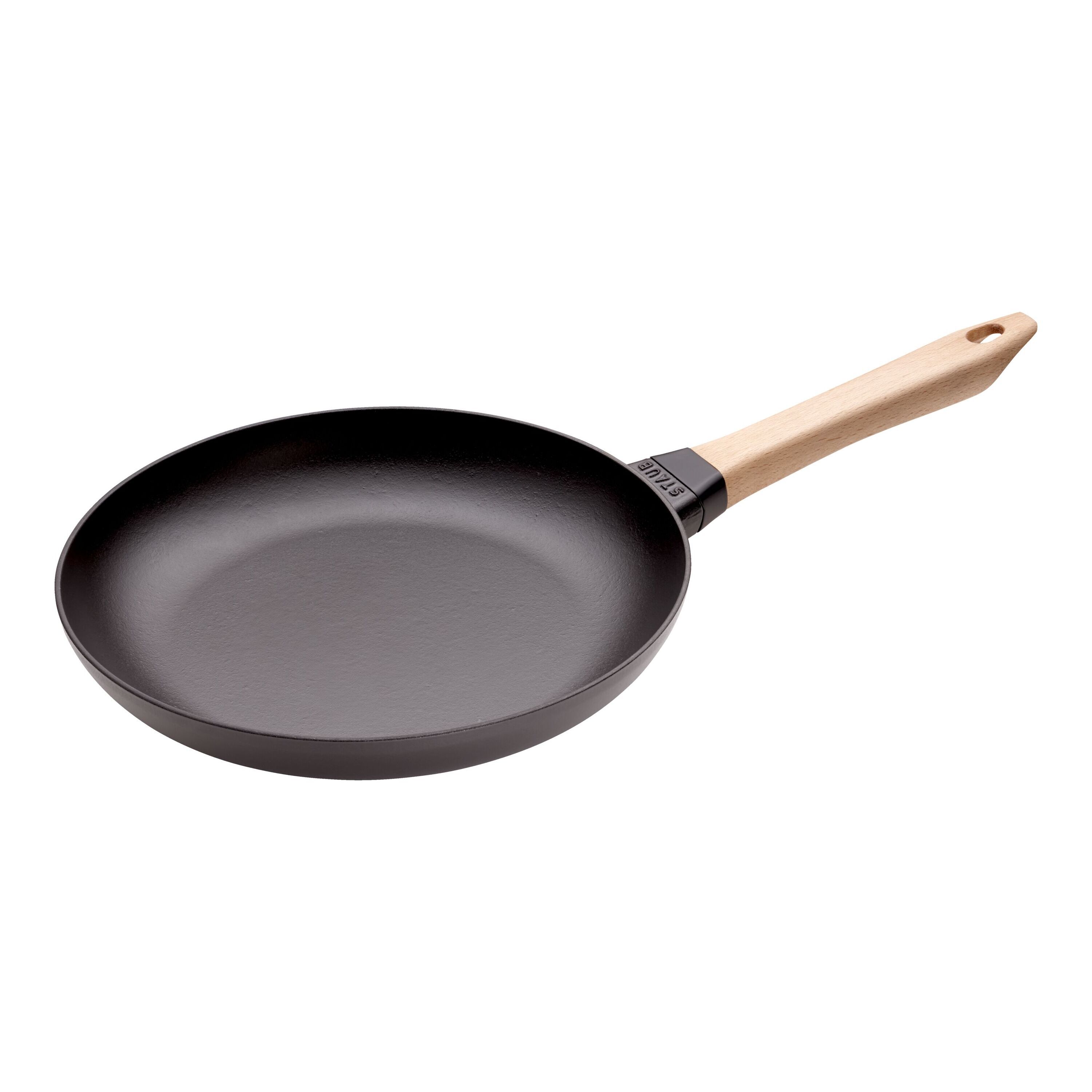Staub        Pans                Bratpfanne mit Holzgriff 28 cm, rund, Schwarz, Gusseisen