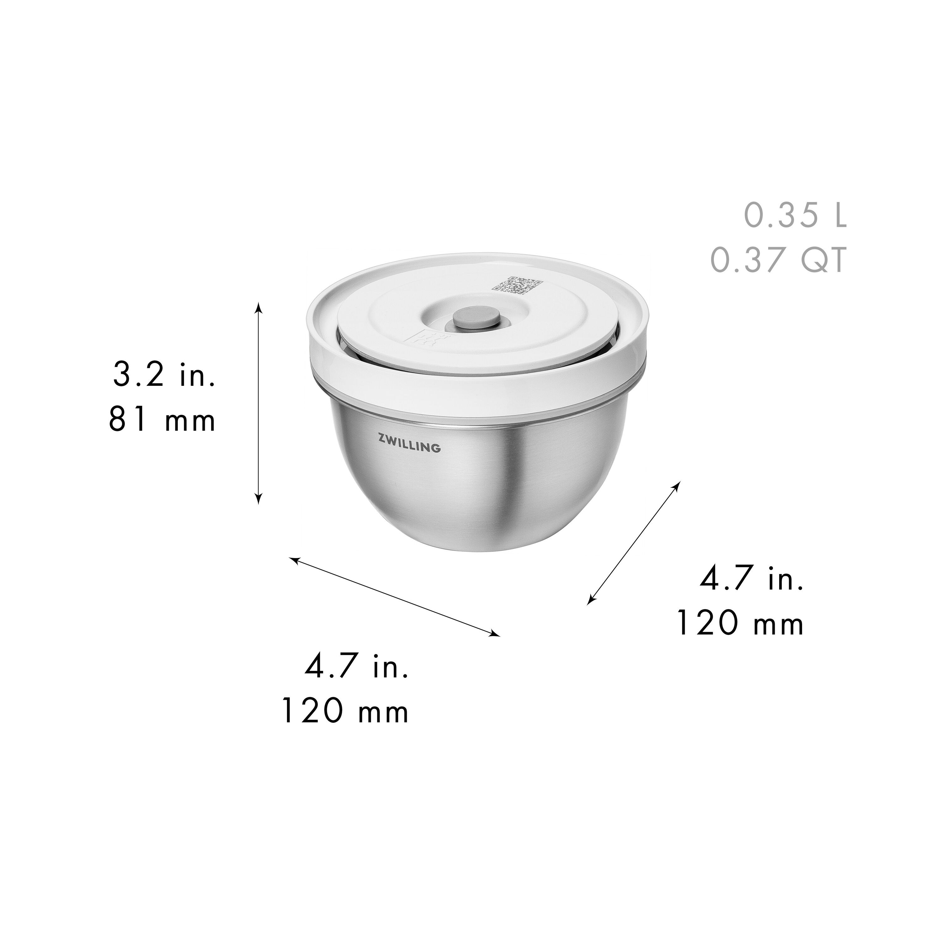 ZWILLING        Fresh & Save BOWLS                Vakuumschüssel S / 12 cm, Edelstahl, Silber