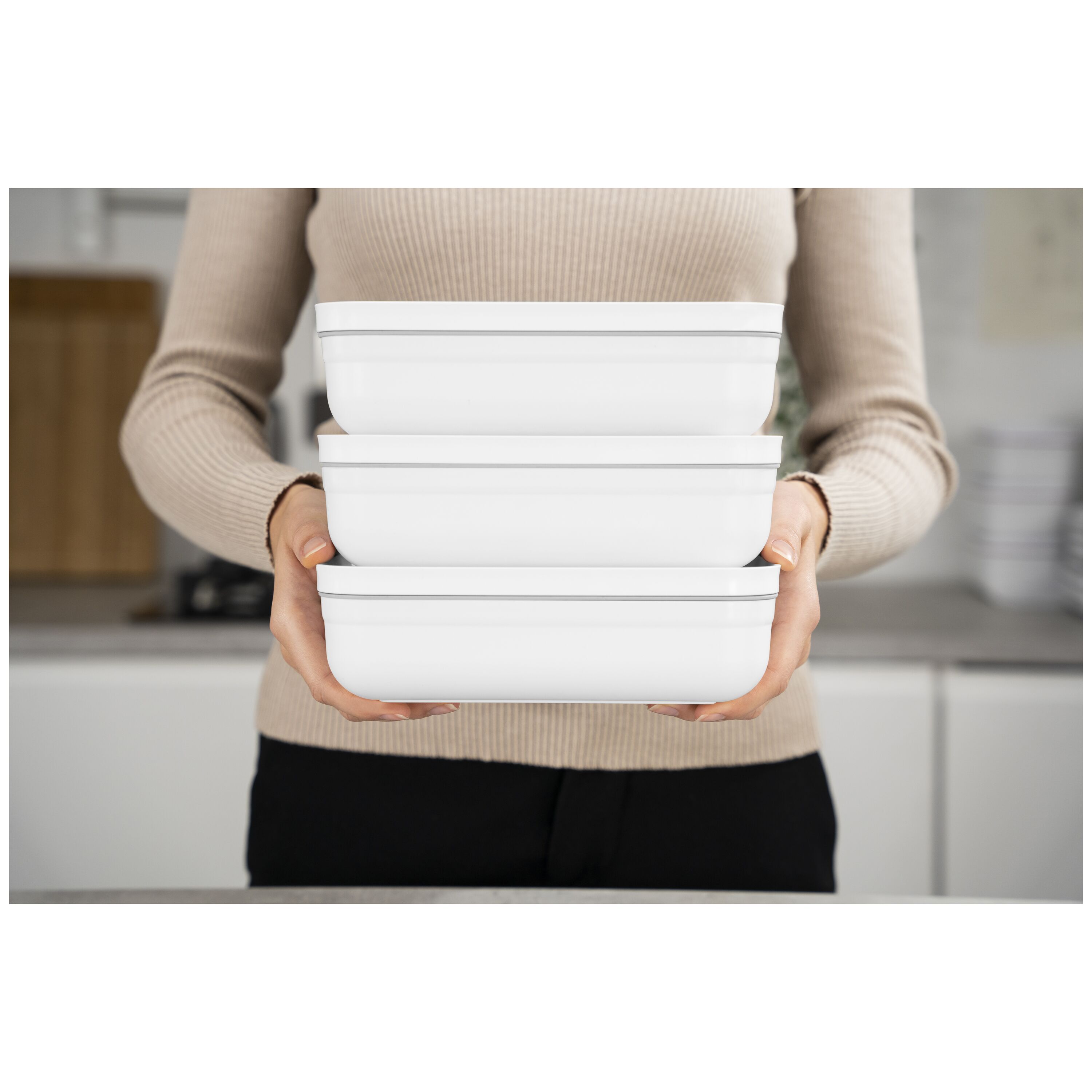 ZWILLING        Fresh & Save                Vakuum Lunchbox L flach, Kunststoff, Weiß-grau