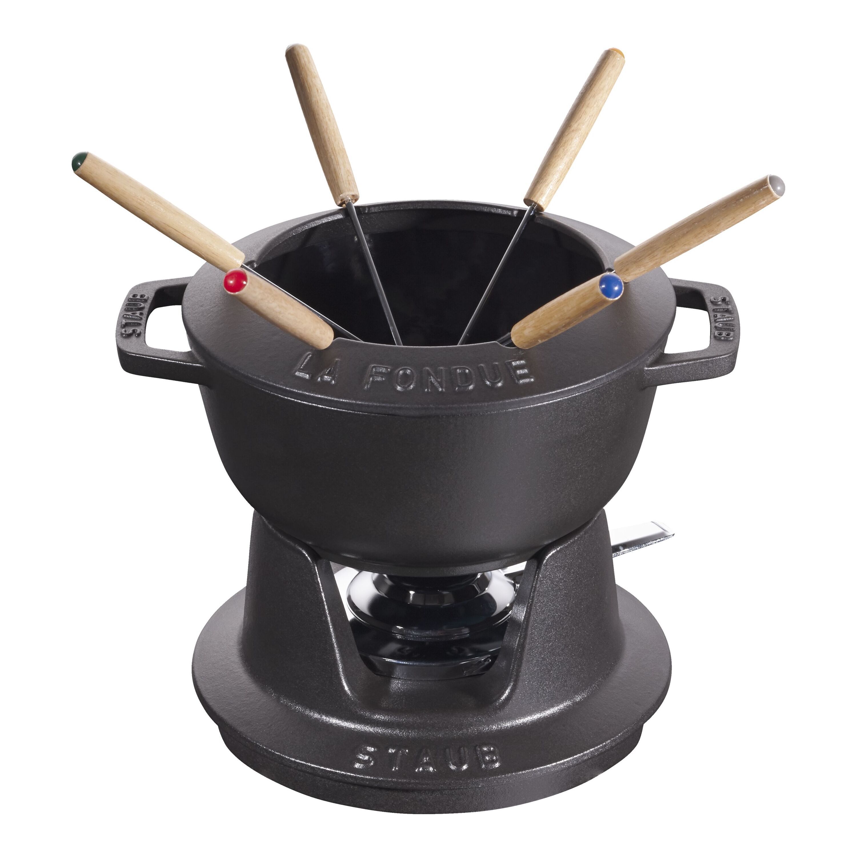 Staub        Specialities                Fondue Set 18 cm, rund, Schwarz, Gusseisen