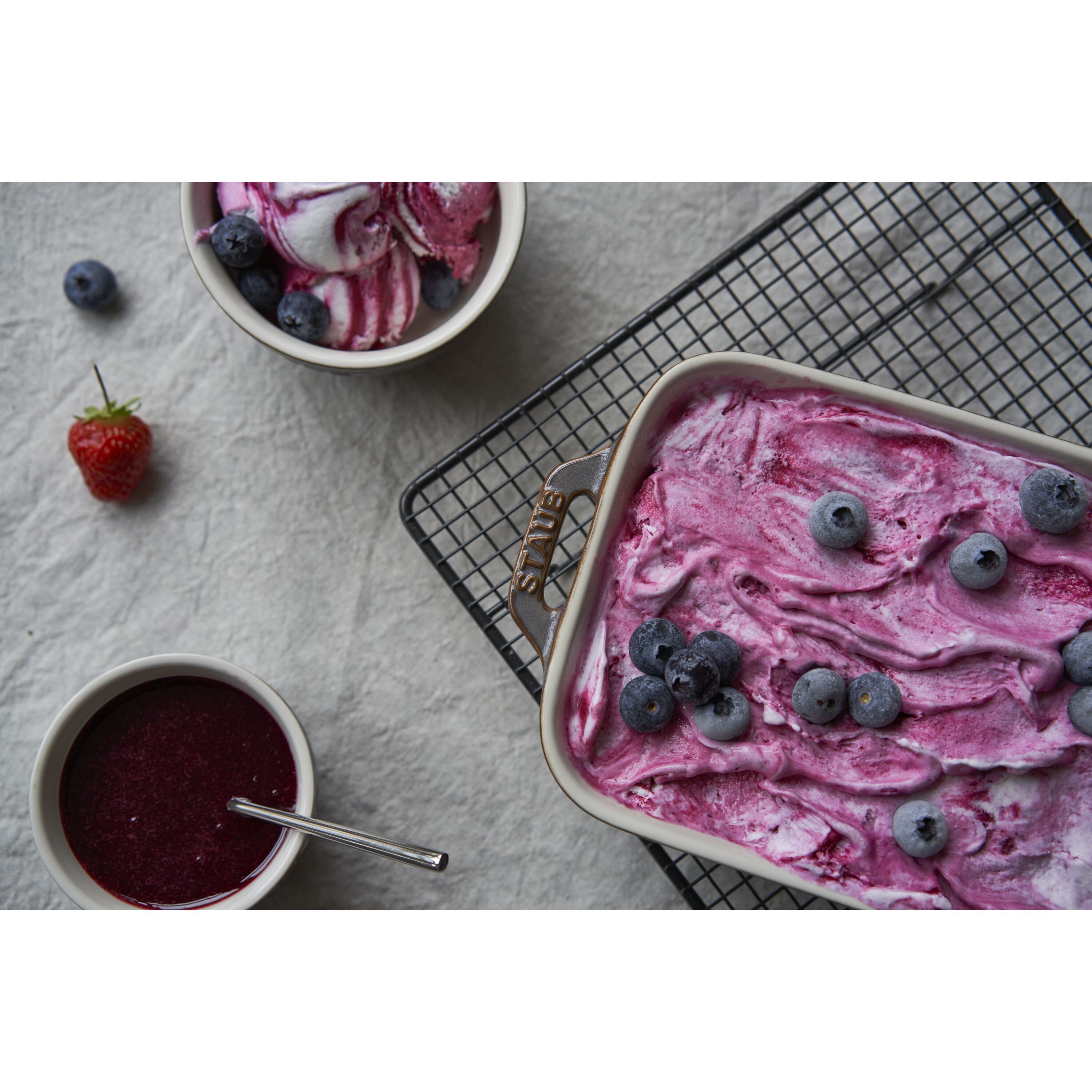 Staub        Ceramique                Ofenformenset 3-tlg, rechteckig, Antik-Grau, Keramik