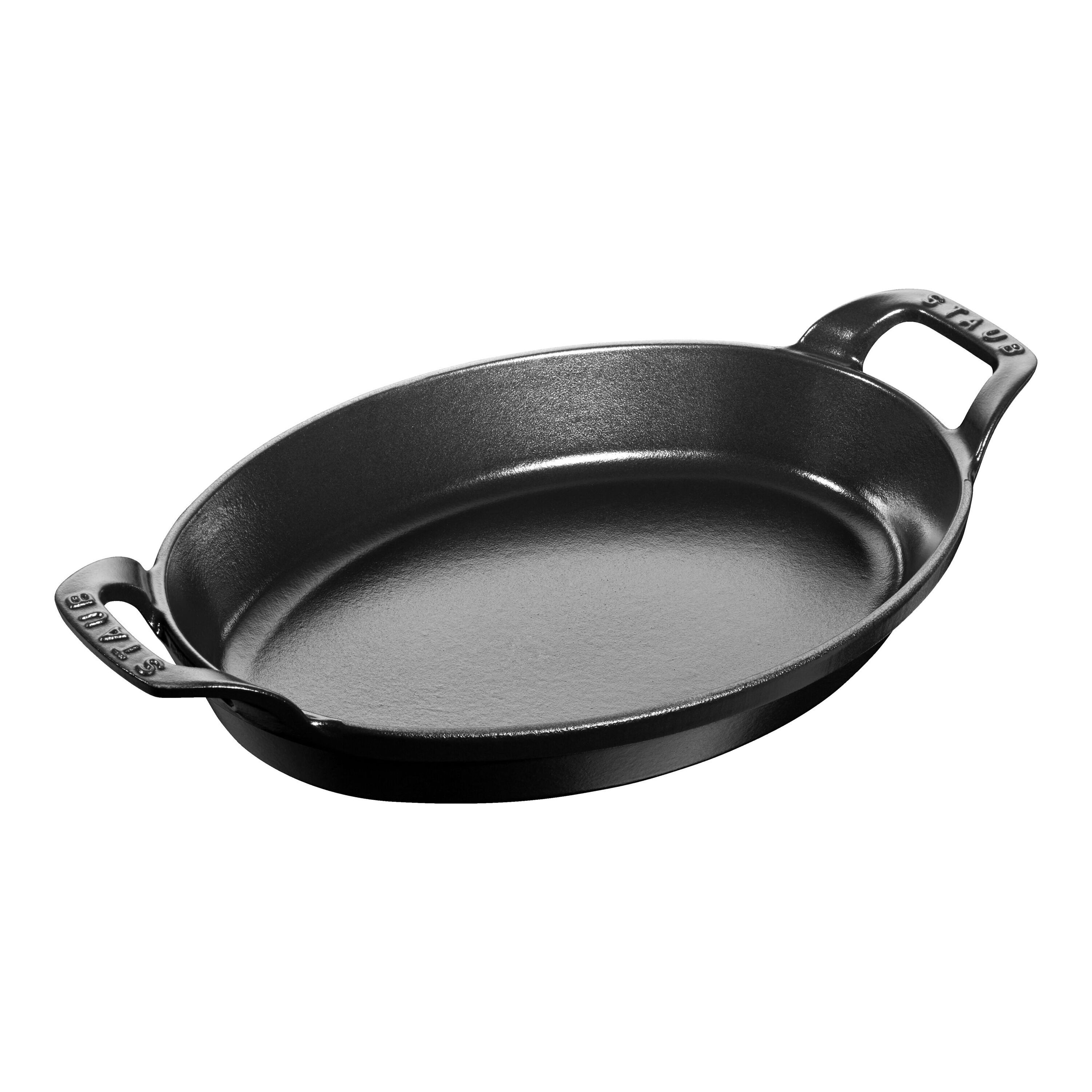 Staub        Specialities                Ofenform 28 cm, oval, Schwarz, Gusseisen