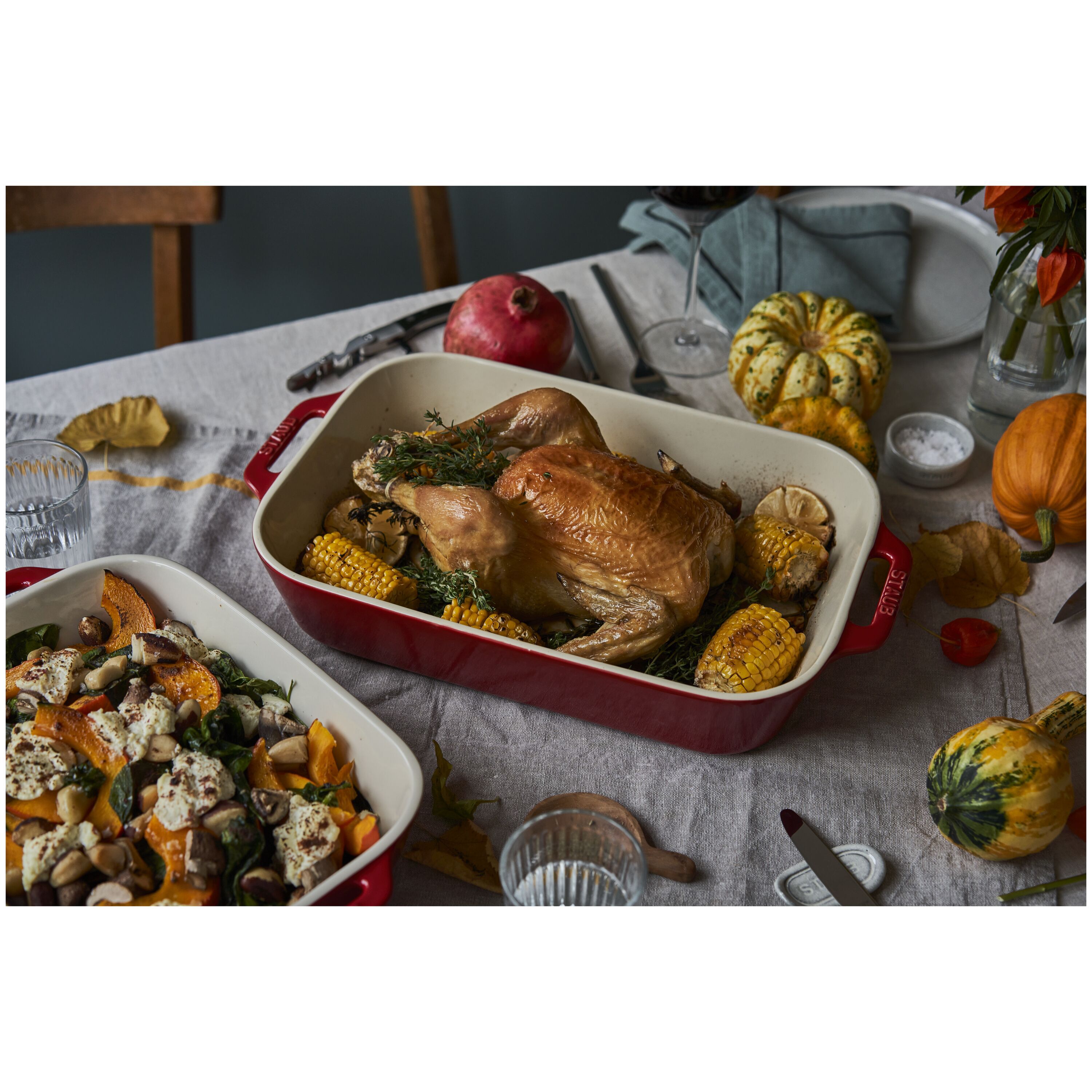 Staub        Ceramique                Ofenformenset 3-tlg, rechteckig, Kirsch-Rot, Keramik