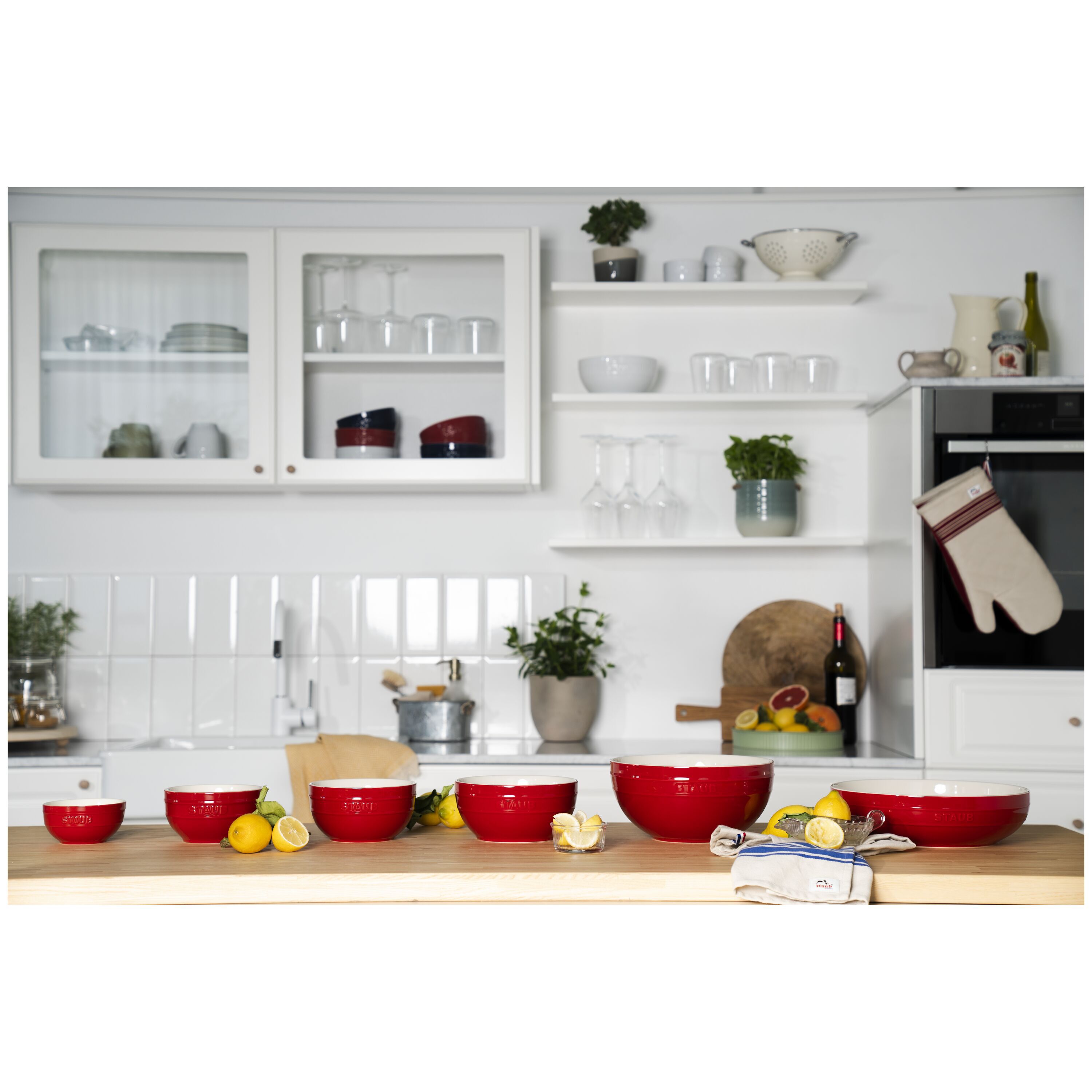 Staub        Ceramique                Schüssel 18 cm, rund, Kirsch-Rot, Keramik