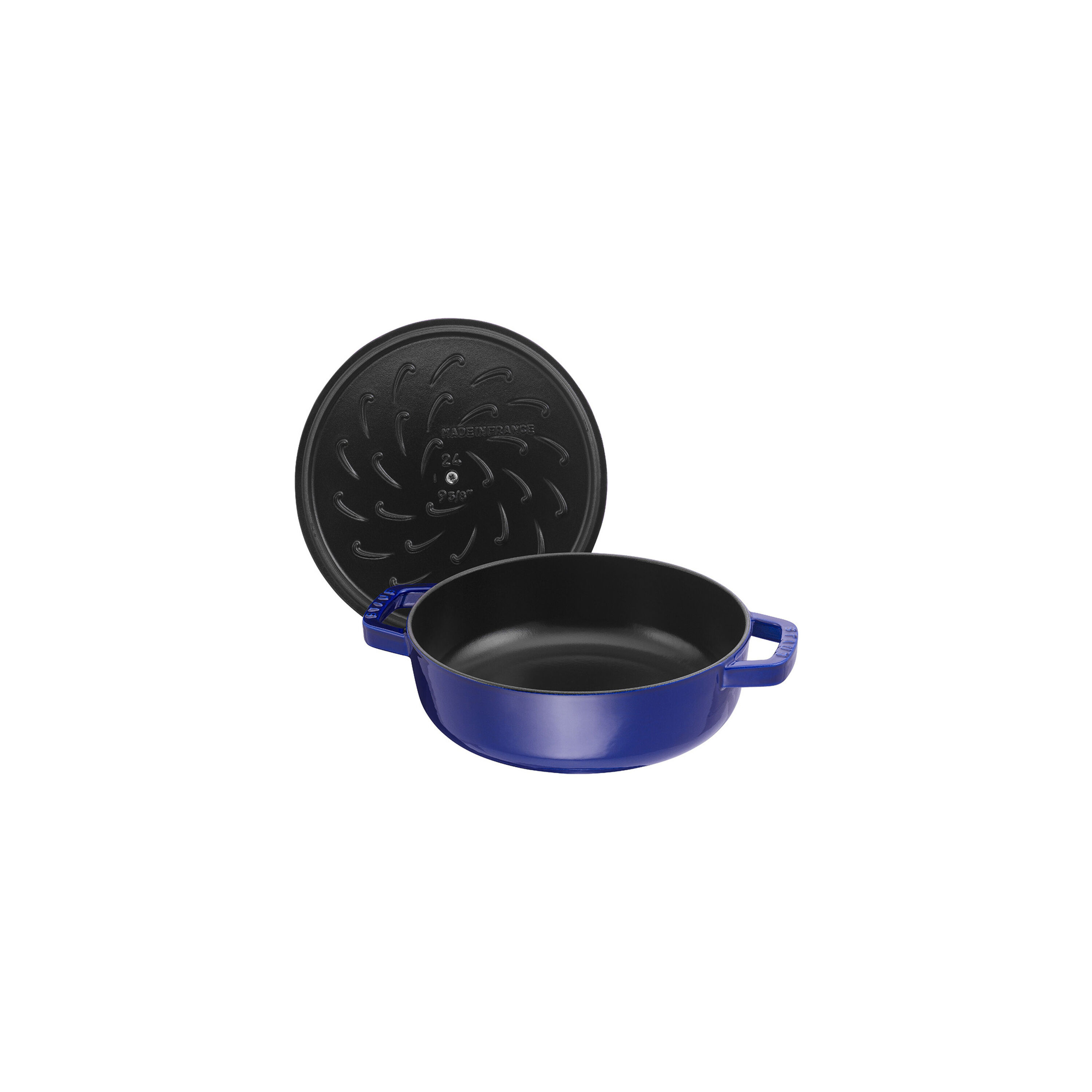 Staub        Braisers                Bräter mit Chistera Drop-Structure 28 cm, rund, Dunkelblau, Gusseisen