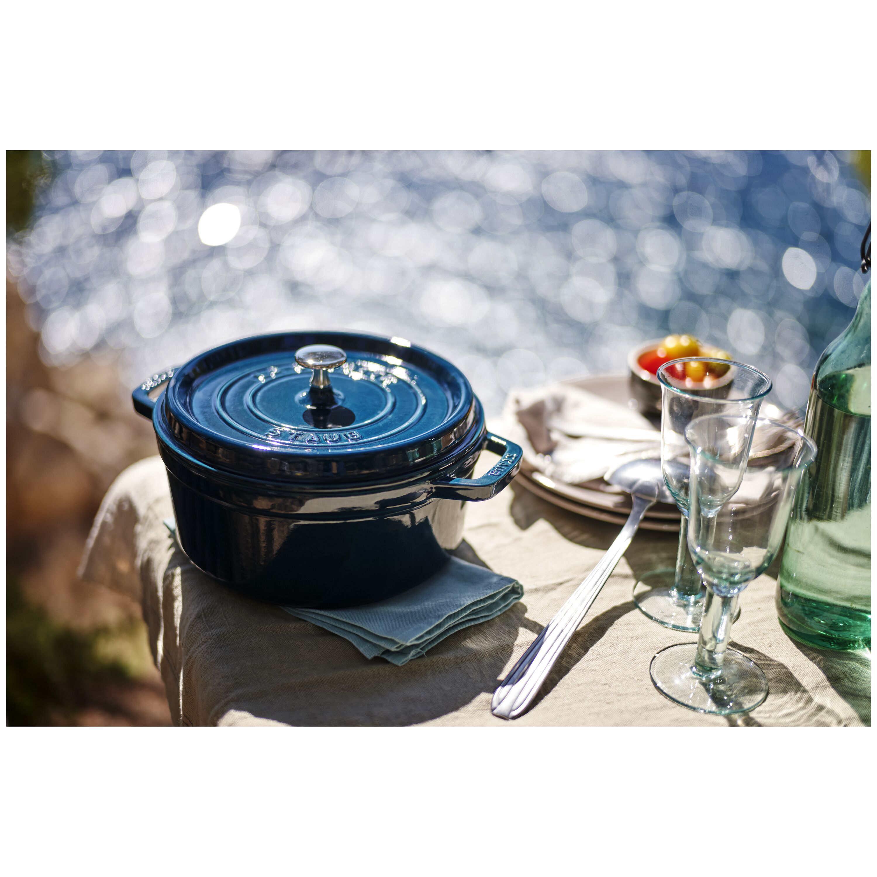 Staub        La Cocotte                Cocotte 28 cm, rund, La-Mer, Gusseisen