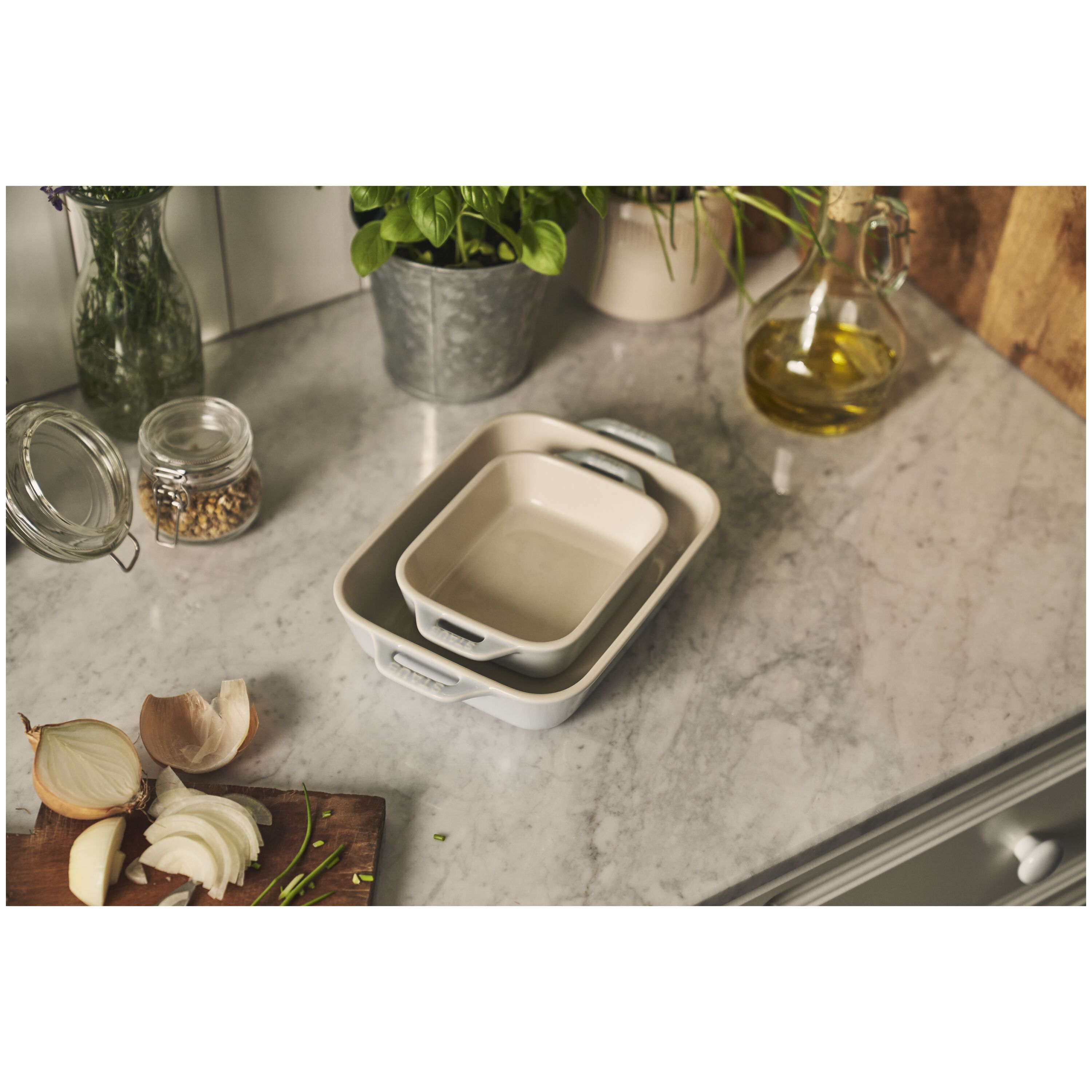 Staub        Ceramique                Ofenformenset 2-tlg, rechteckig, Hellblau, Keramik