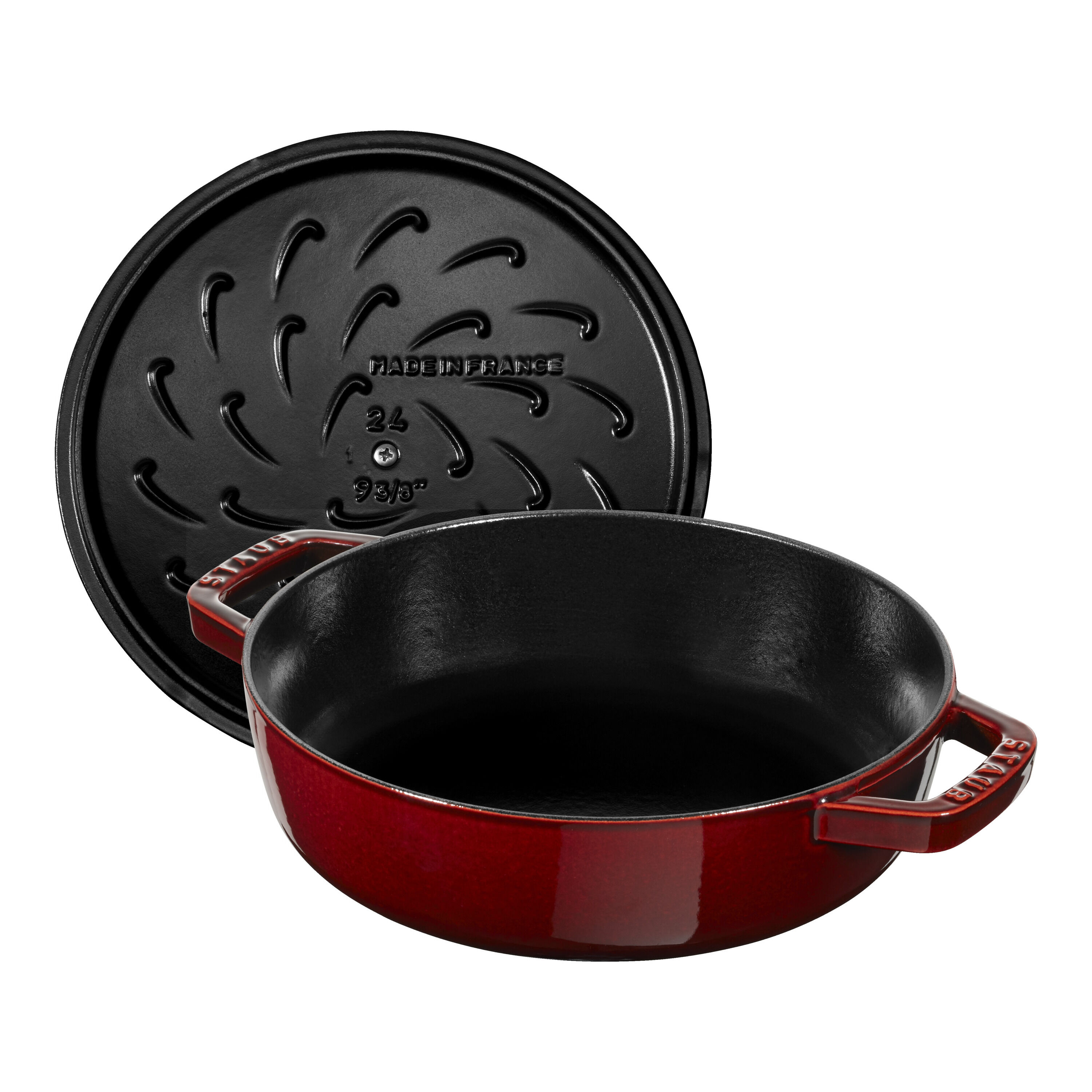 Staub        Braisers                Bräter mit Chistera Drop-Structure 28 cm, rund, Grenadine-Rot, Gusseisen