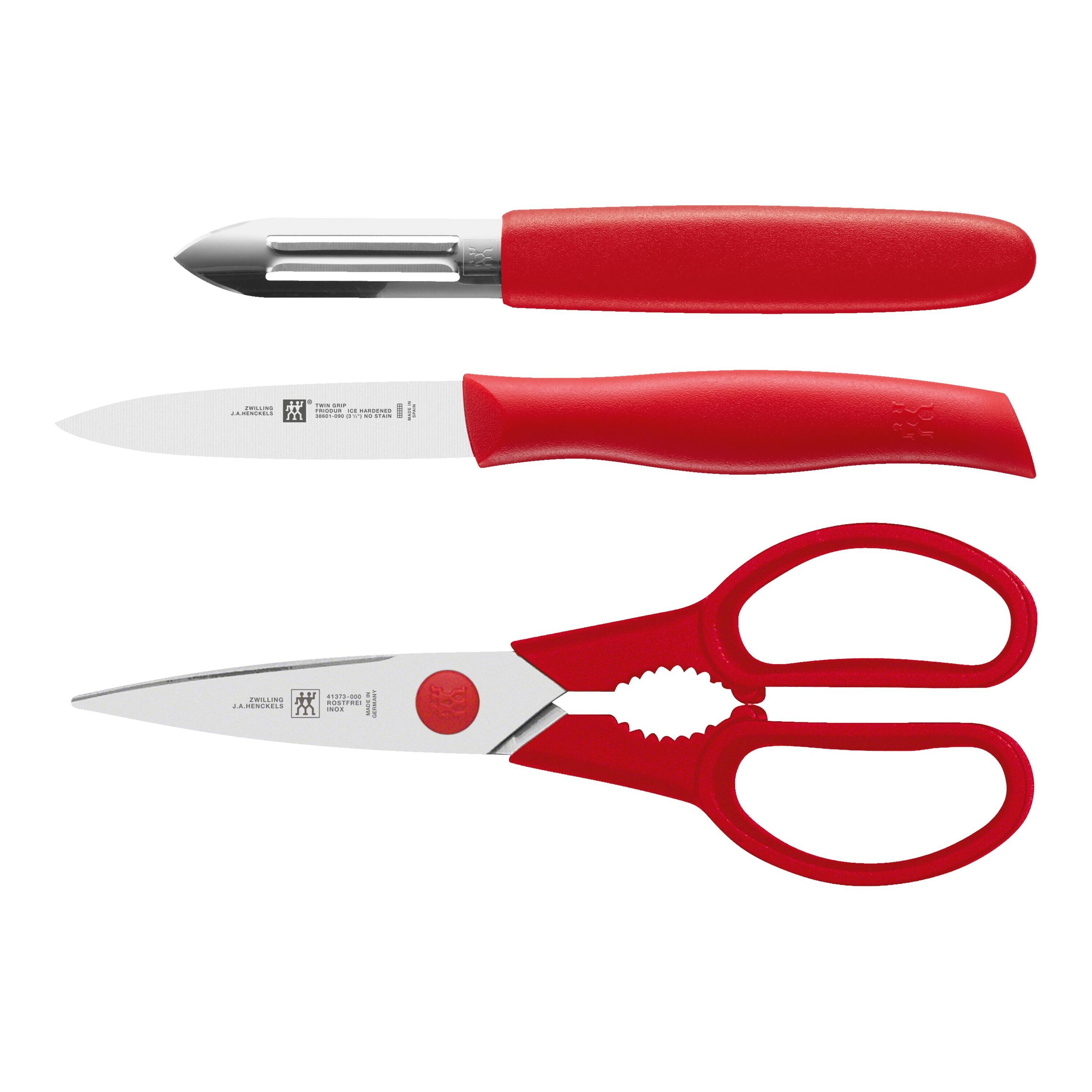 ZWILLING        TWIN Grip                Messerset 3-tlg, Rot