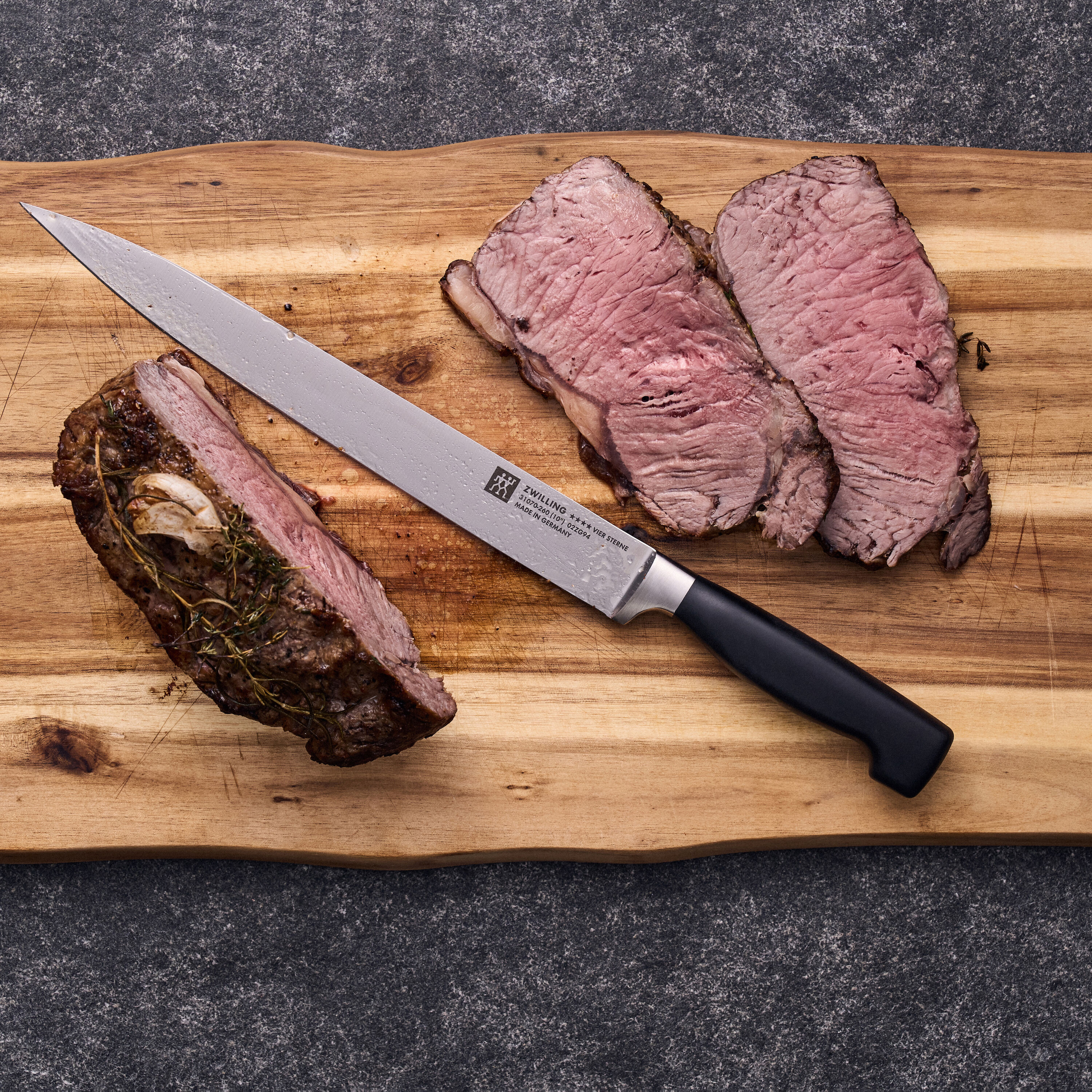 ZWILLING        **** VIER STERNE                Schinkenmesser 26 cm, Glattschliff