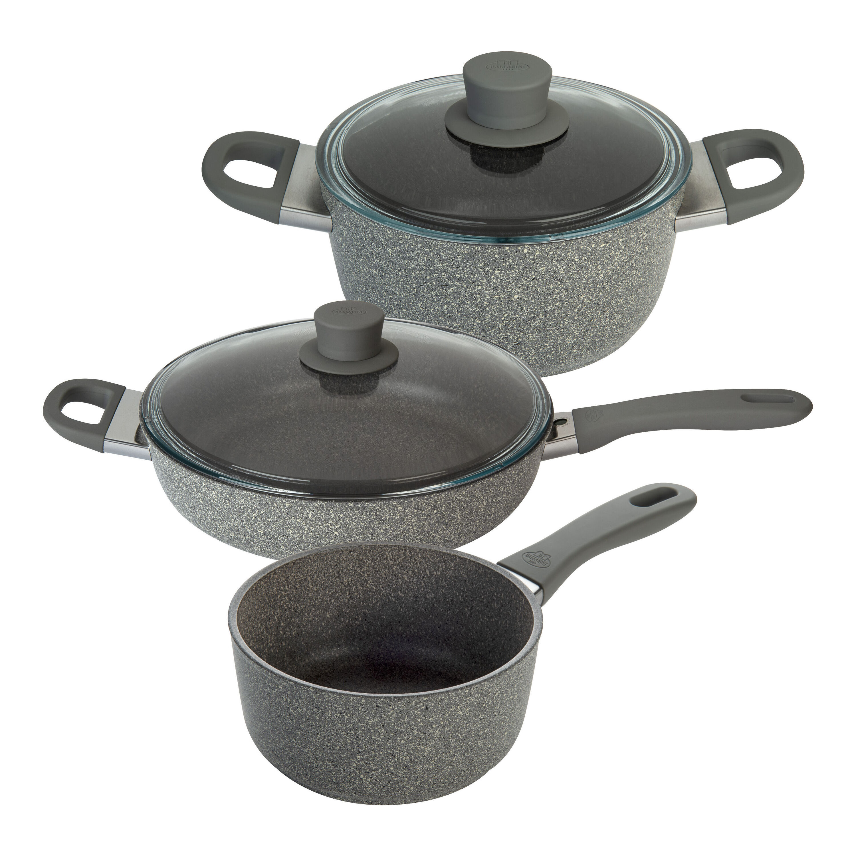 BALLARINI        Murano                Kochtopfset 3-TLG, Aluminium, Granitium Extreme