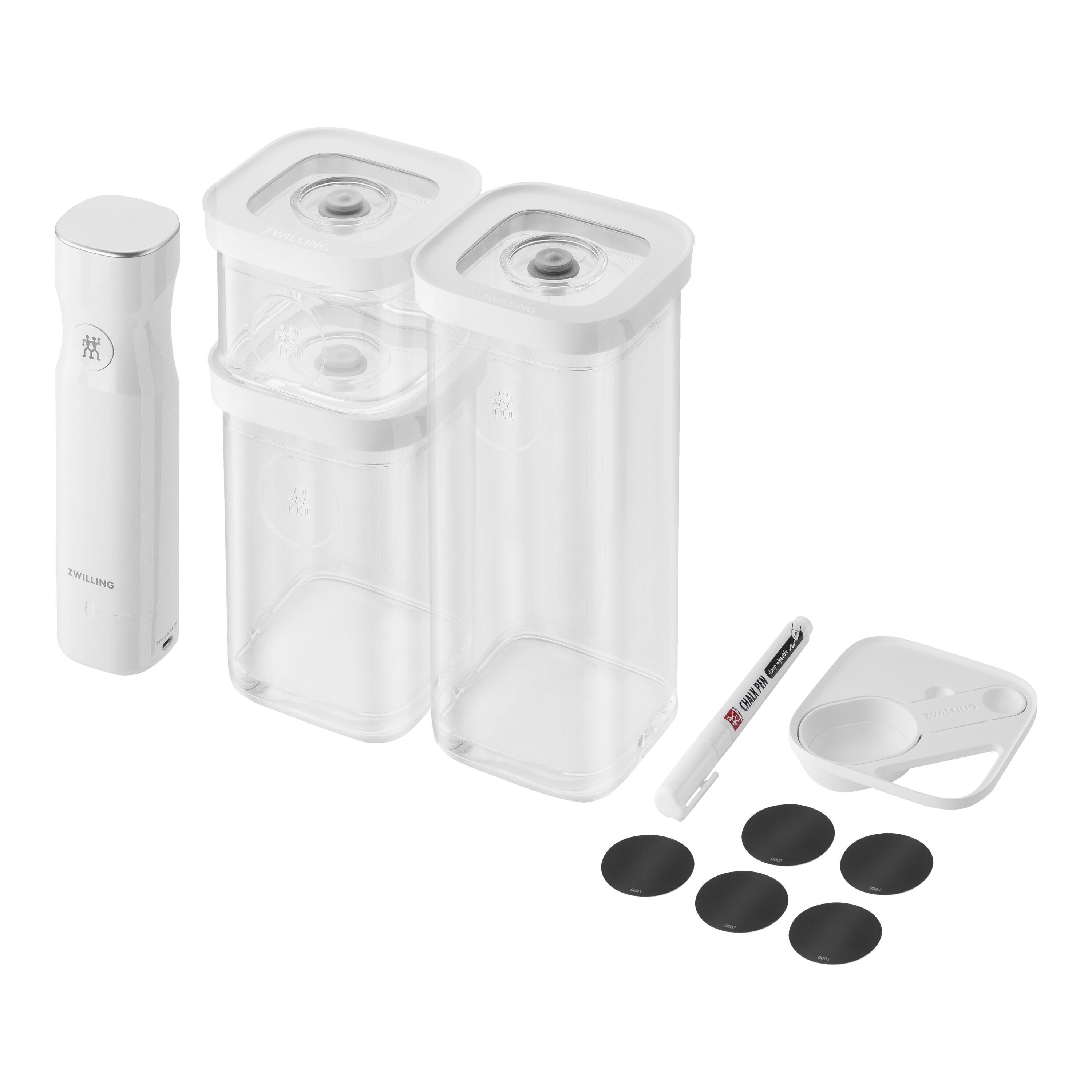 ZWILLING        Fresh & Save CUBE                Cube Vakuum Starter Set, S / 6-tlg, Transparent-Weiß