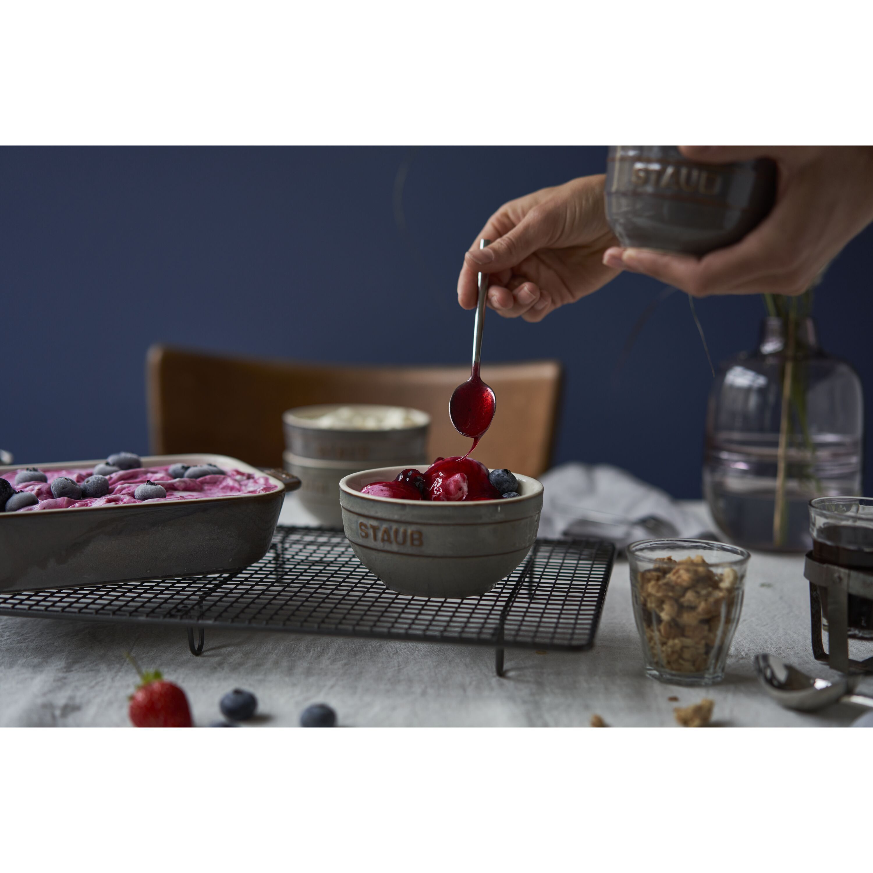 Staub        Ceramique                Schüssel Set 12 cm / 4-tlg, Antik-Grau, Keramik