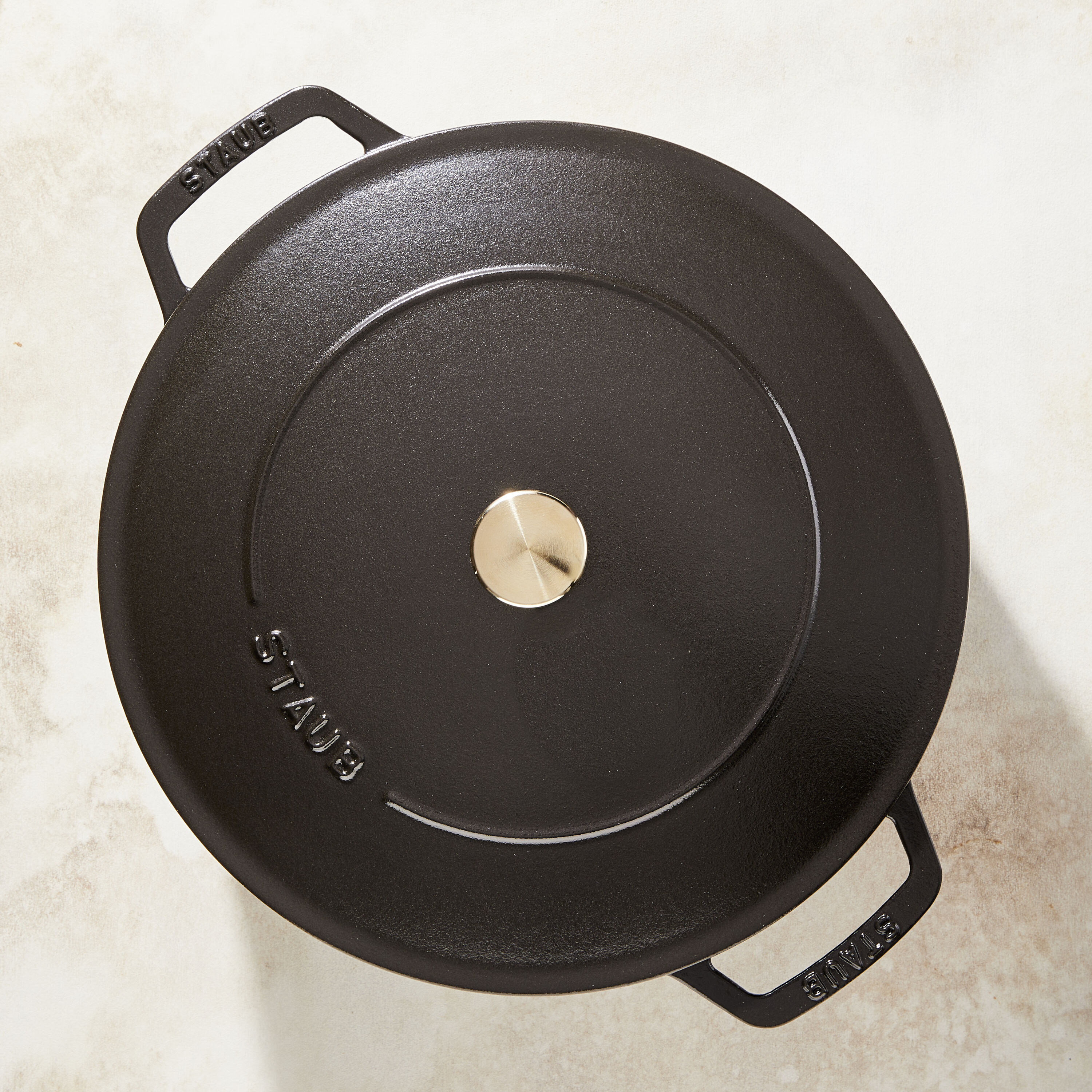 Staub        Braisers                Bräter mit Chistera Drop-Structure 24 cm, rund, Schwarz, Gusseisen