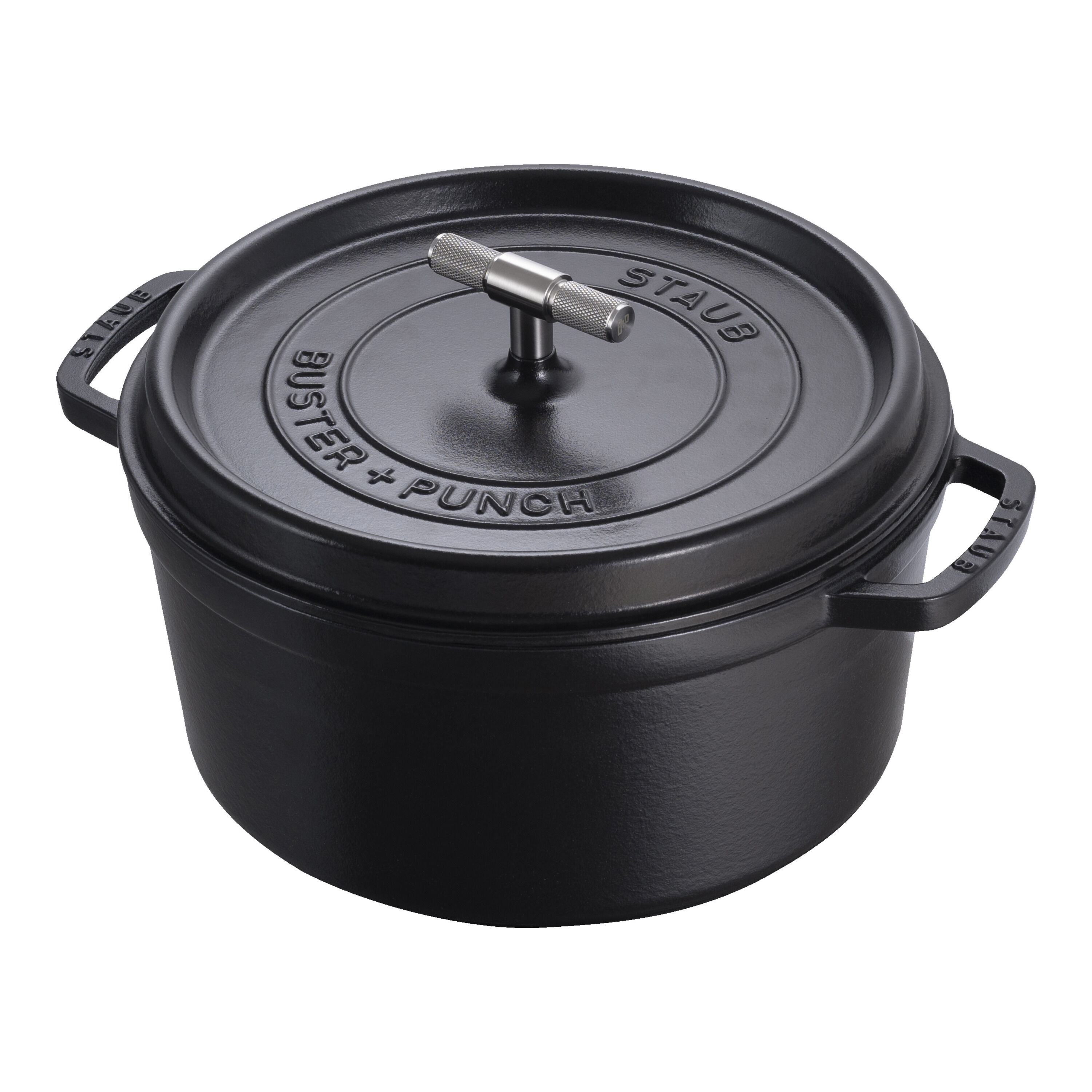 Staub        La Cocotte                Cocotte Buster+Punch 28 cm, rund, Schwarz, Gusseisen