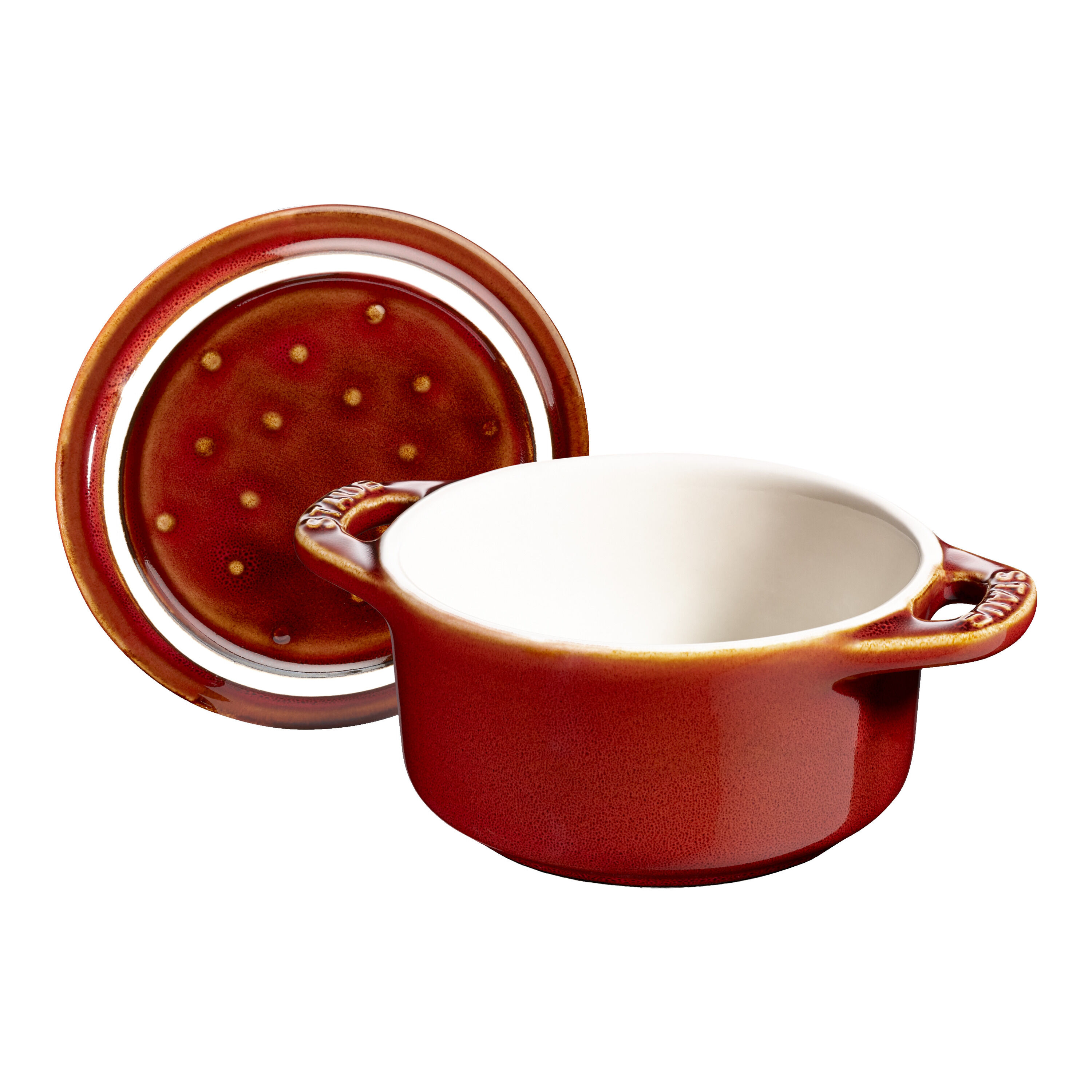 Staub        Ceramique                Mini Cocotte 10 cm, rund, Antik-Kupfer, Keramik