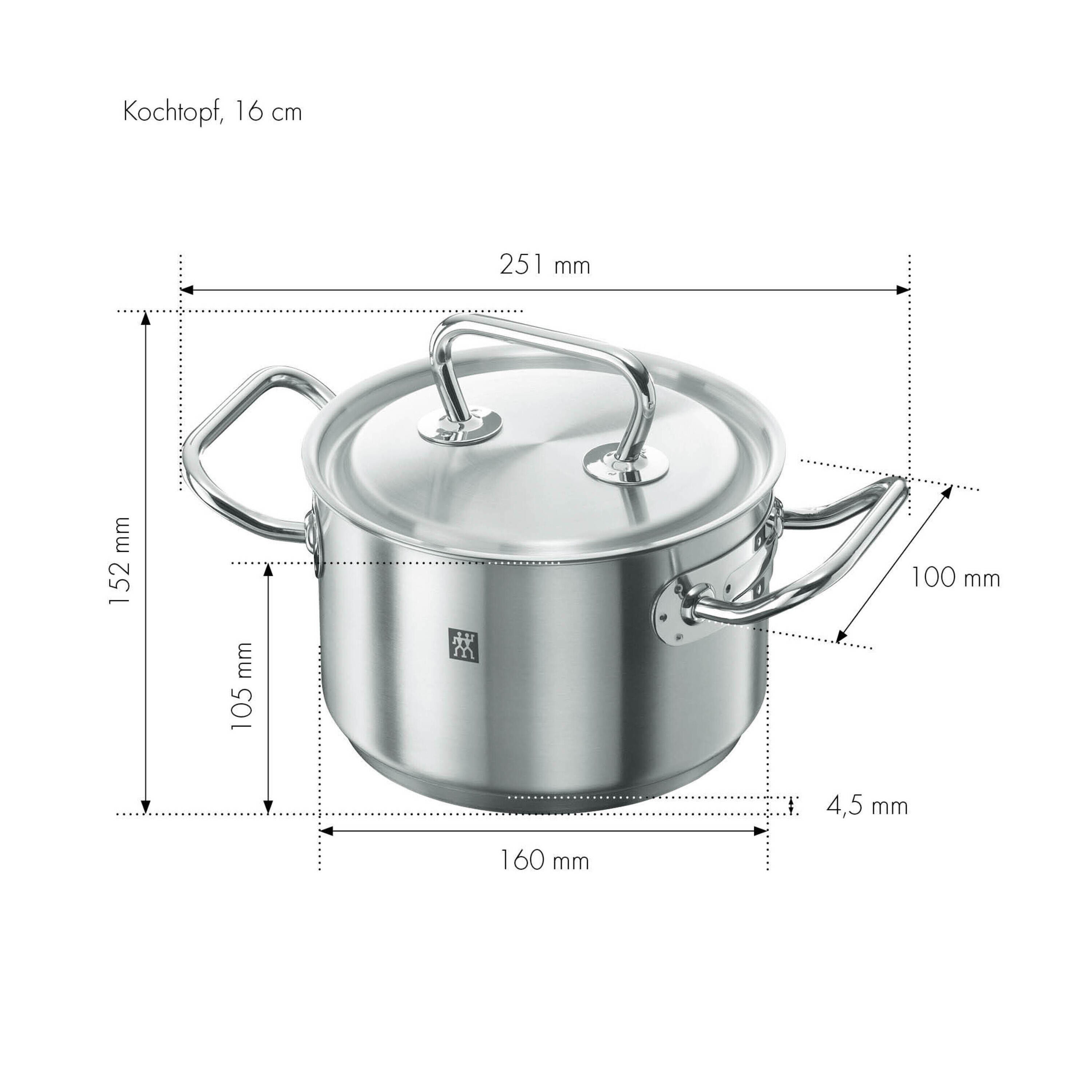 ZWILLING        TWIN Classic                Kochtopf 16 cm, 18/10 Edelstahl