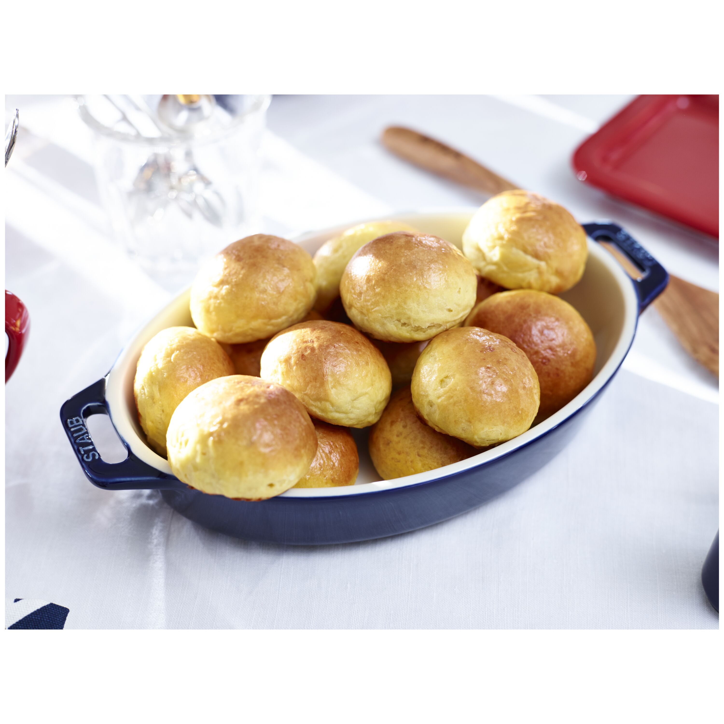 Staub        Ceramique                Auflaufform 17 cm, oval, Dunkelblau, Keramik