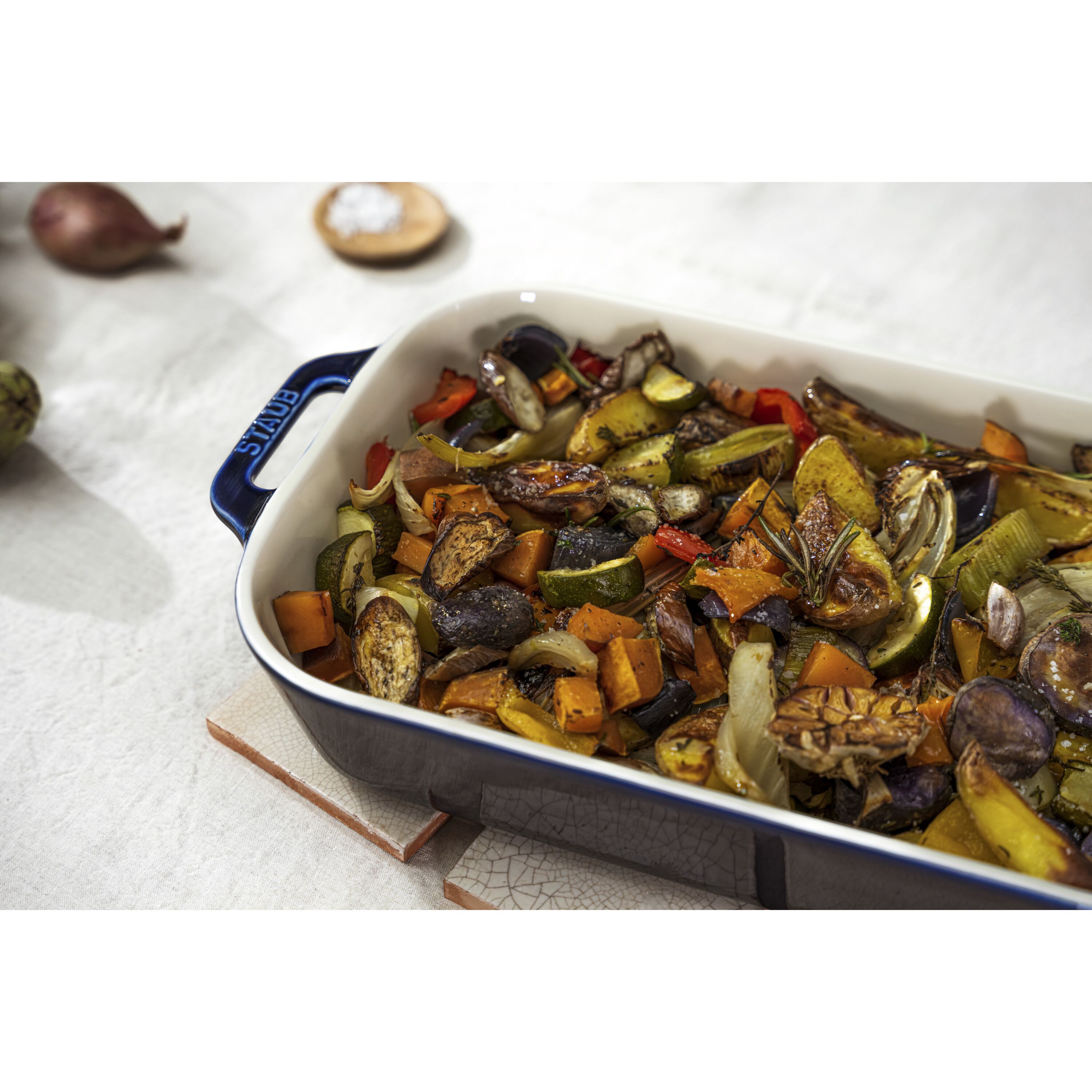 Staub        Ceramique                Auflaufform 34 x 24 cm, rechteckig, Dunkelblau, Keramik