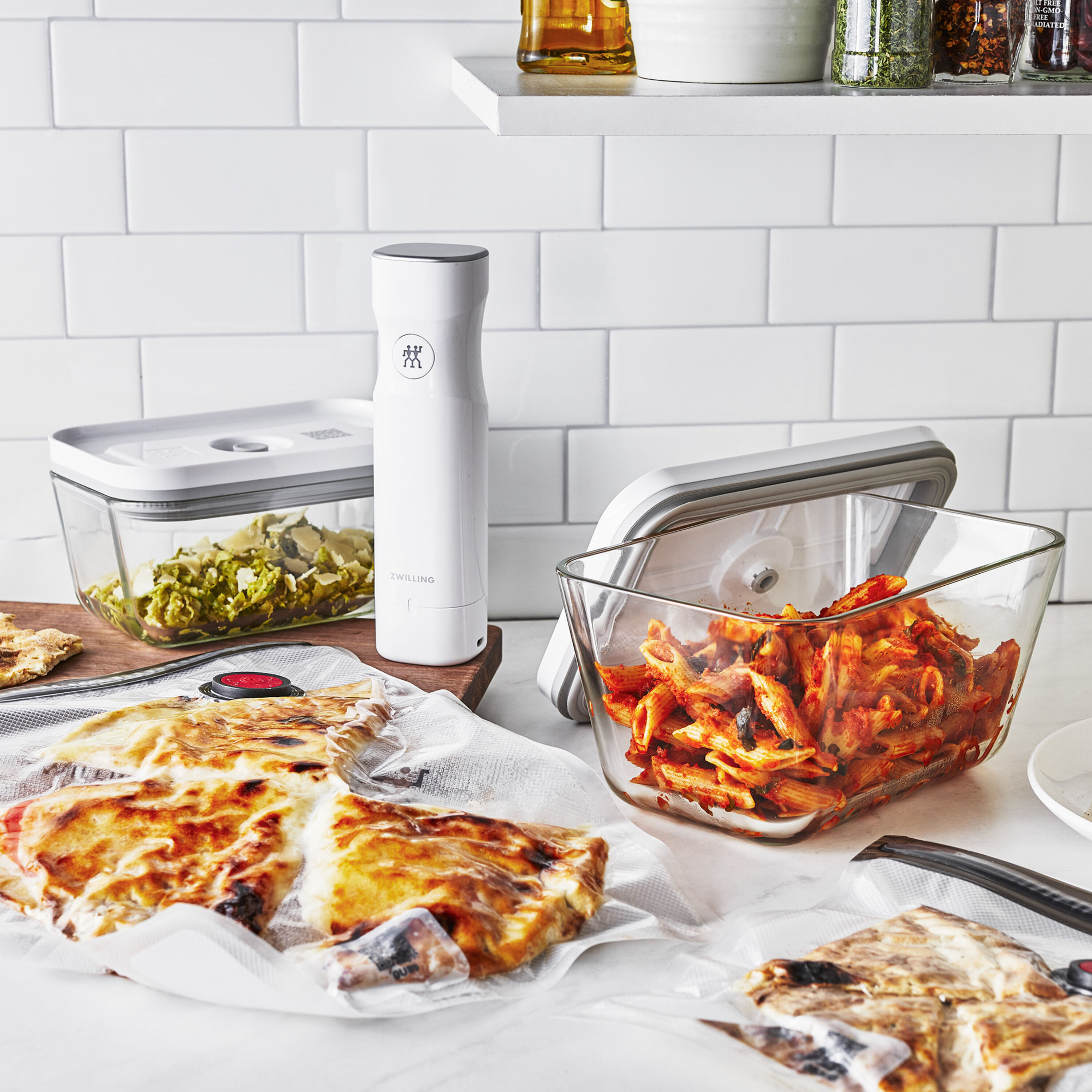 ZWILLING        Fresh & Save                Vakuum Starter Set, Glas / M/L, 7-tlg, Weiß