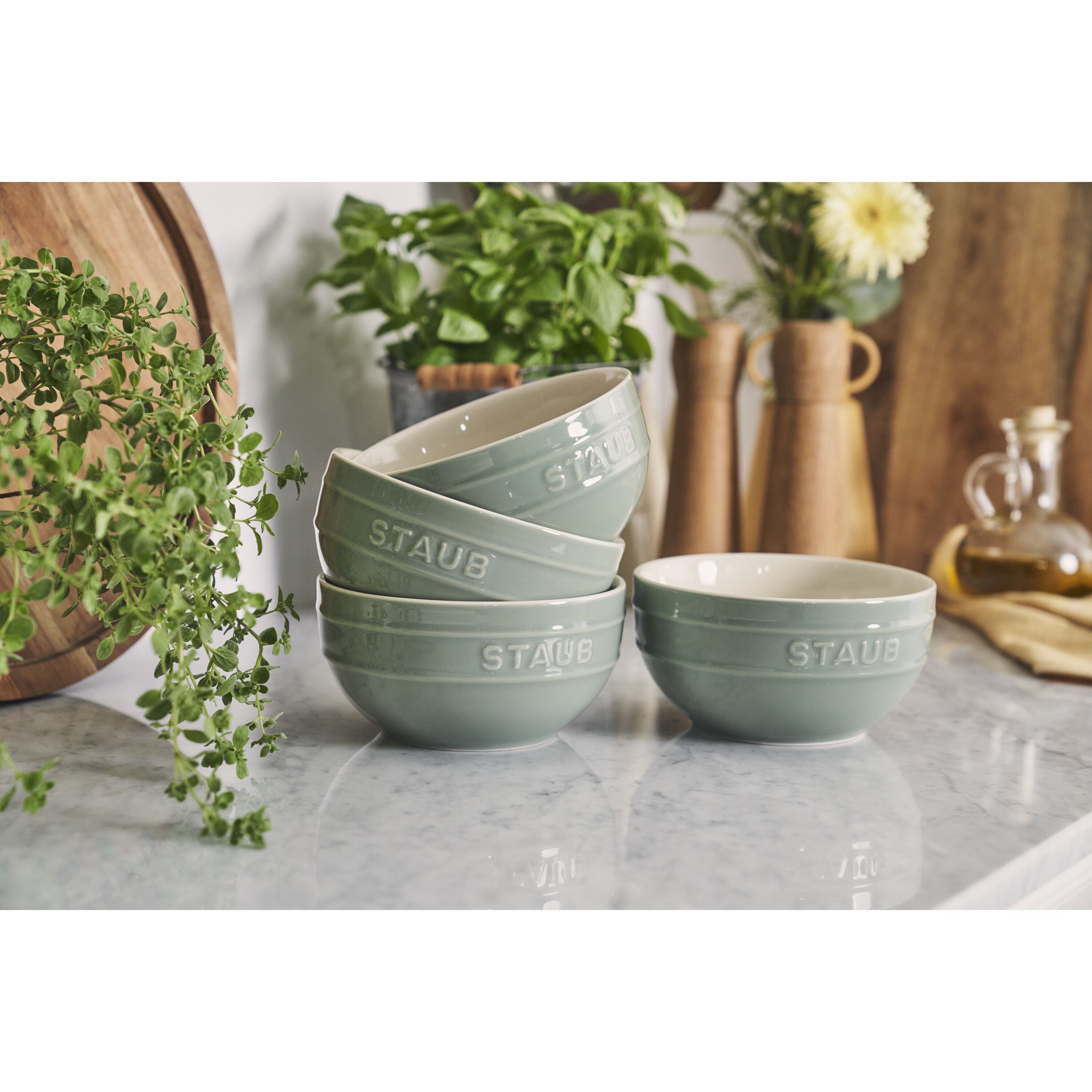 Staub        Ceramique                Schüssel Set 14 cm / 4-tlg, Eukalyptus, Keramik