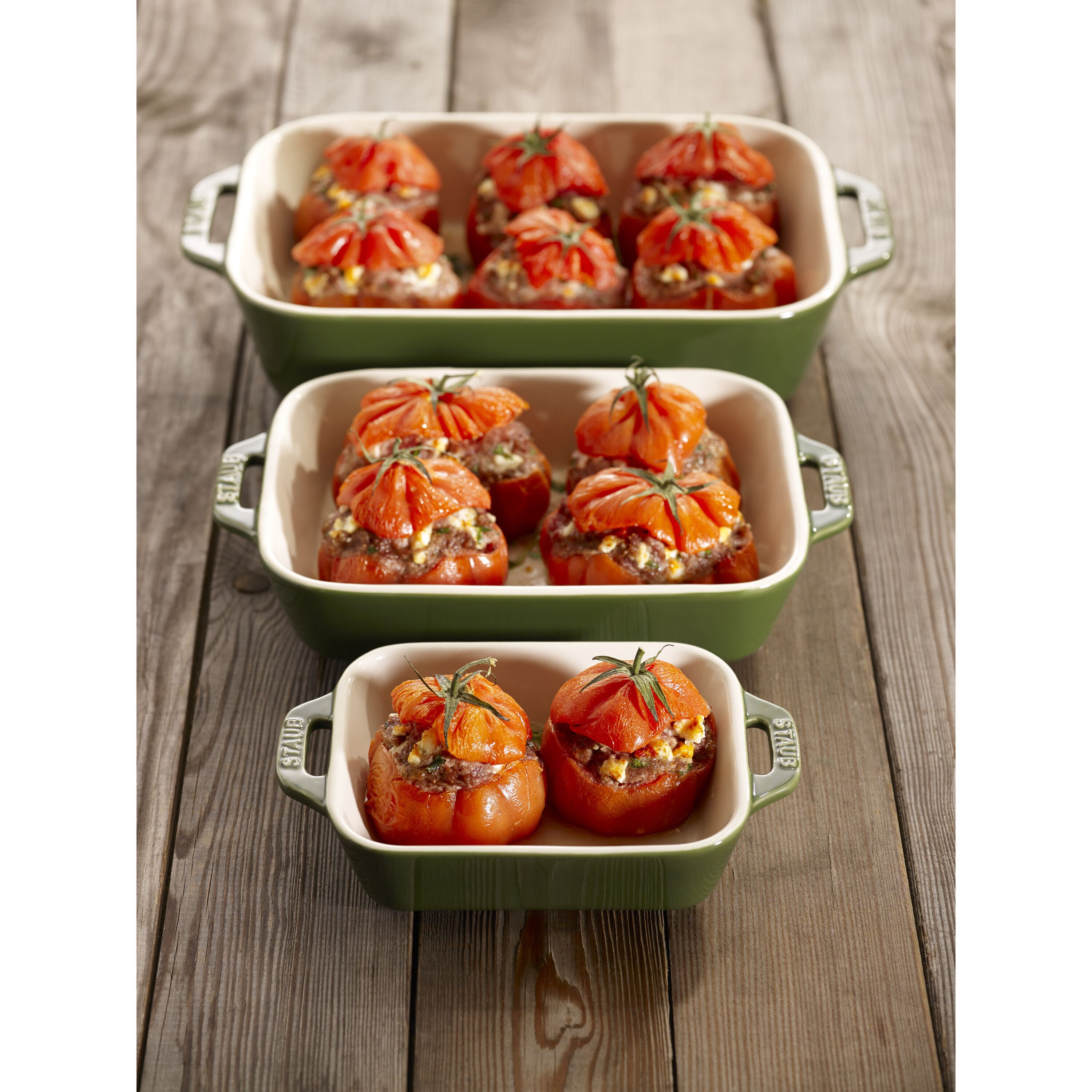 Staub        Ceramique                Auflaufform 27 x 20 cm, rechteckig, Basilikum-Grün, Keramik