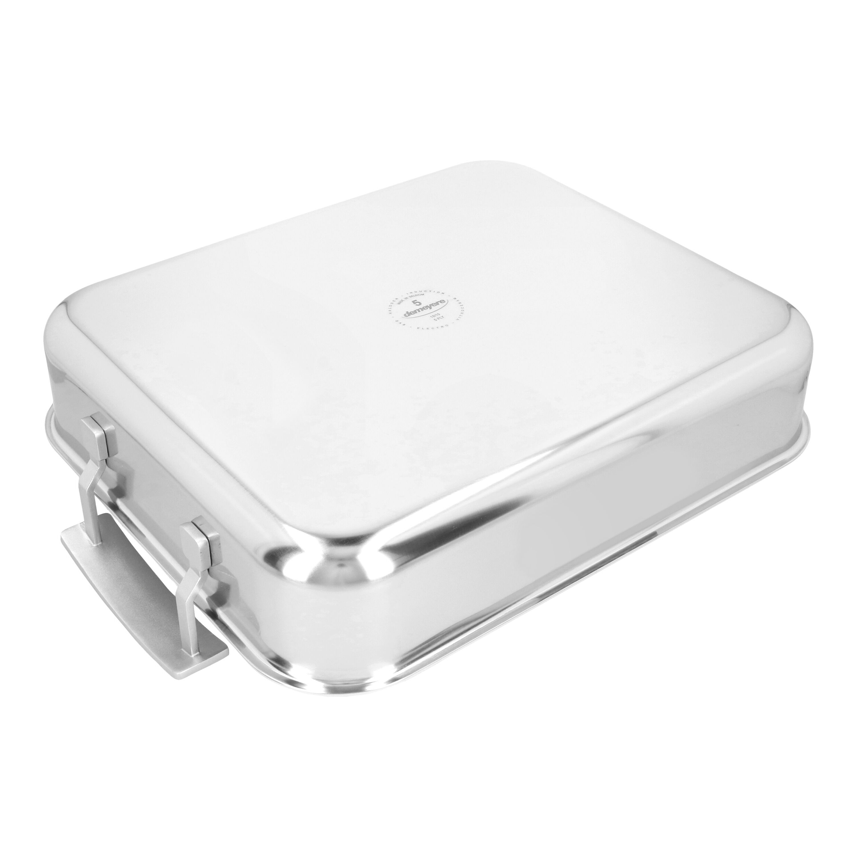 Demeyere        Industry 5                Röstpfanne mit Röstgitter 39 x 33 cm, 18/10 Edelstahl, Silber