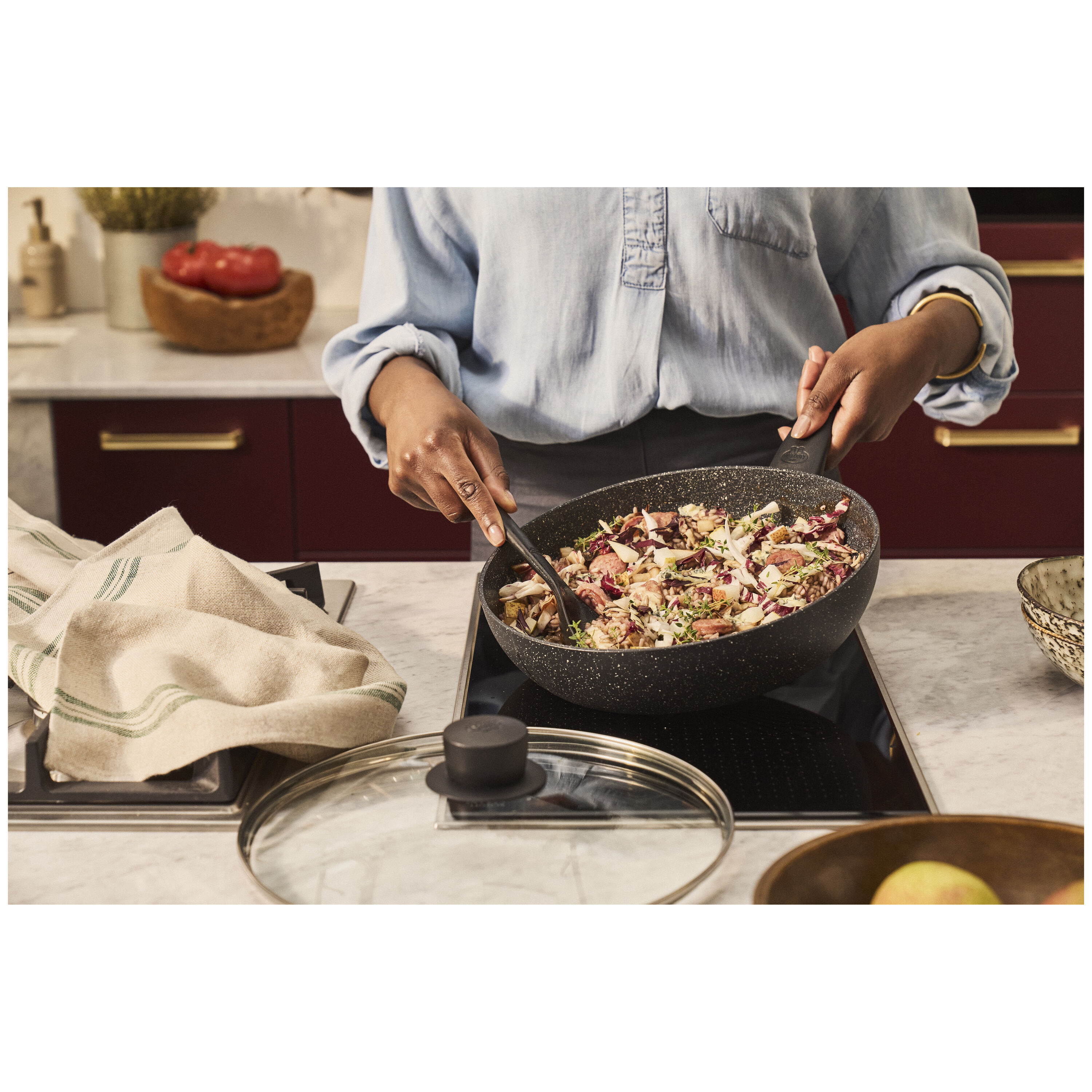 BALLARINI        Vipiteno                Schmorpfanne mit Deckel, 28 cm, Aluminium, Keramische Antihaftbeschichtung